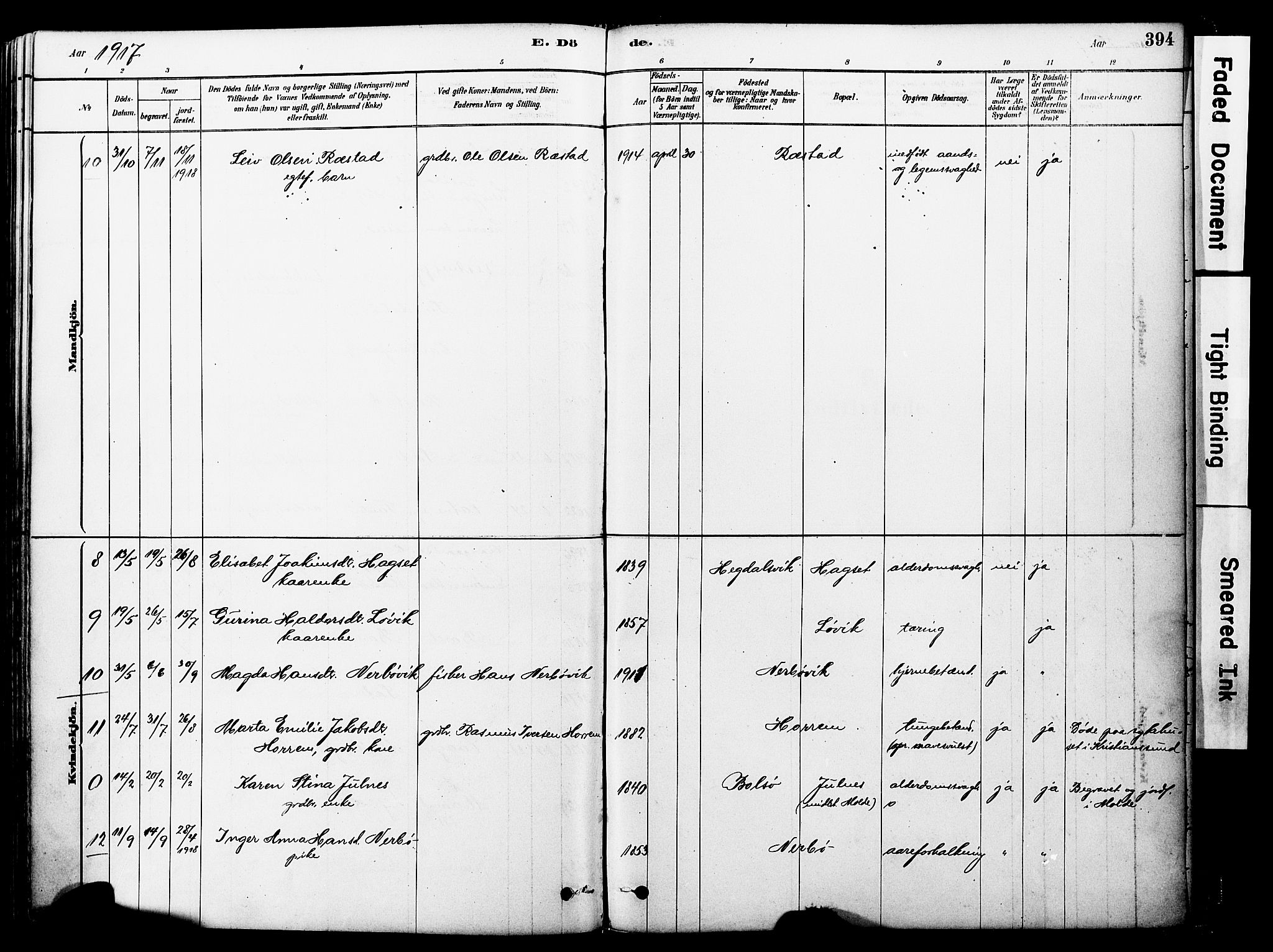 Ministerialprotokoller, klokkerbøker og fødselsregistre - Møre og Romsdal, SAT/A-1454/560/L0721: Parish register (official) no. 560A05, 1878-1917, p. 394