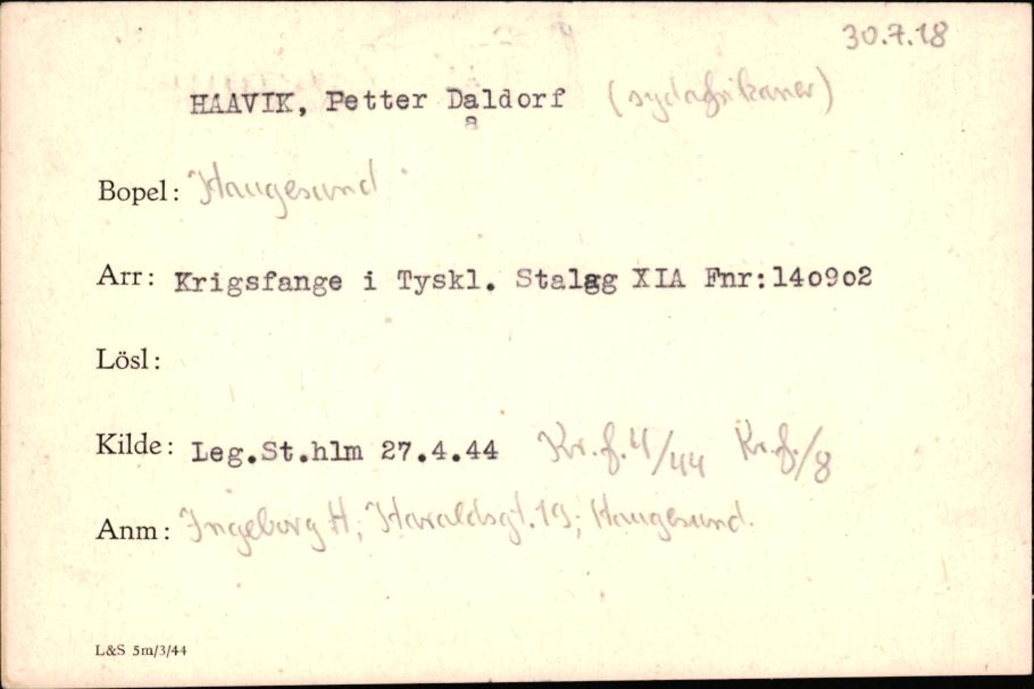 Forsvaret, Forsvarets krigshistoriske avdeling, AV/RA-RAFA-2017/Y/Yf/L0200: II-C-11-2102  -  Norske krigsfanger i Tyskland, 1940-1945, p. 351