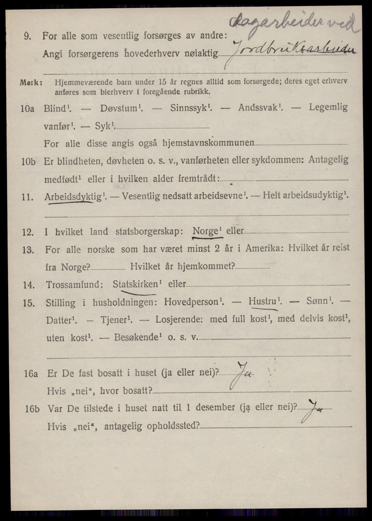 SAT, 1920 census for Vestnes, 1920, p. 1754