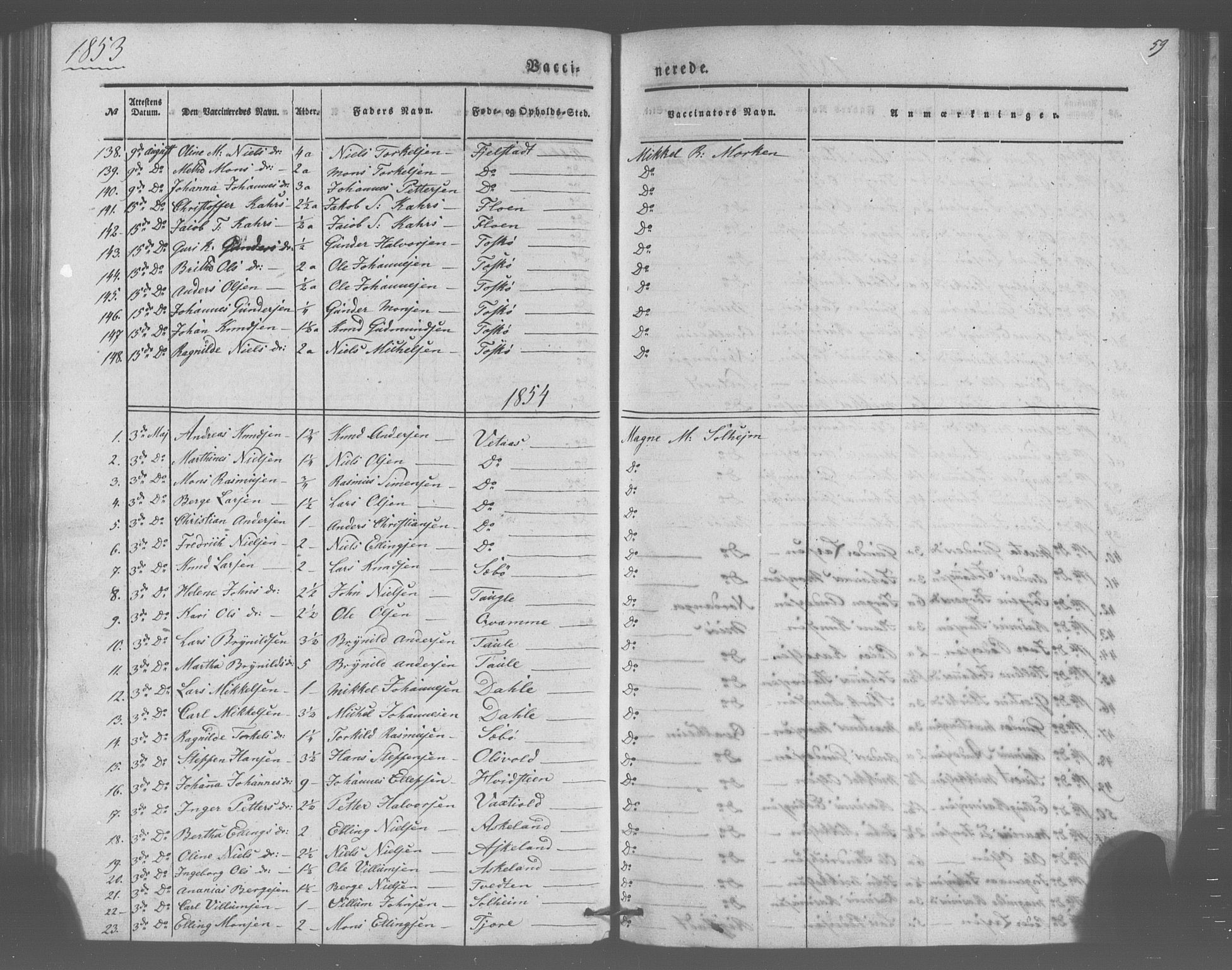 Manger sokneprestembete, SAB/A-76801/H/Haa: Parish register (official) no. A 10, 1844-1859, p. 59