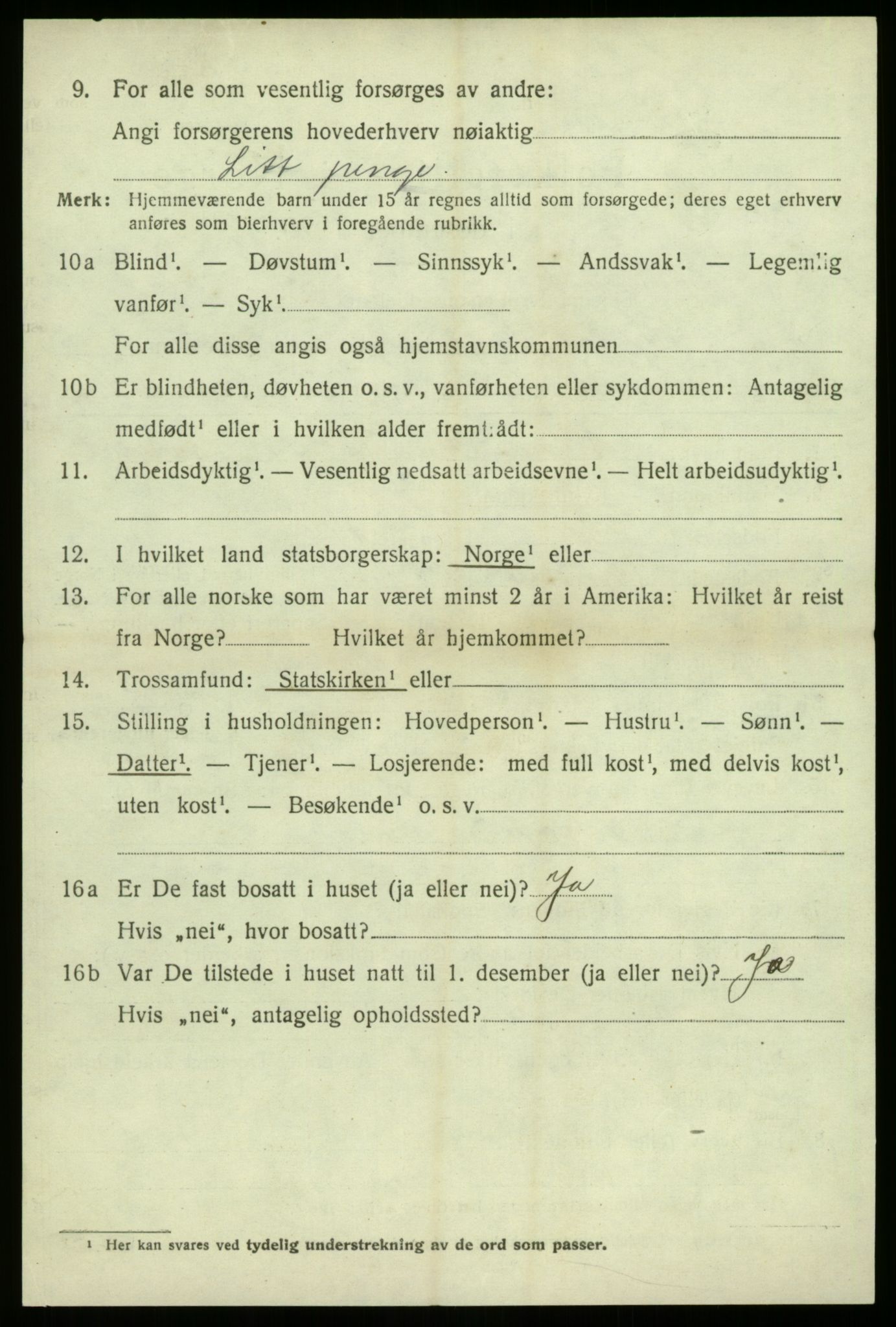 SAB, 1920 census for Sogndal, 1920, p. 2938