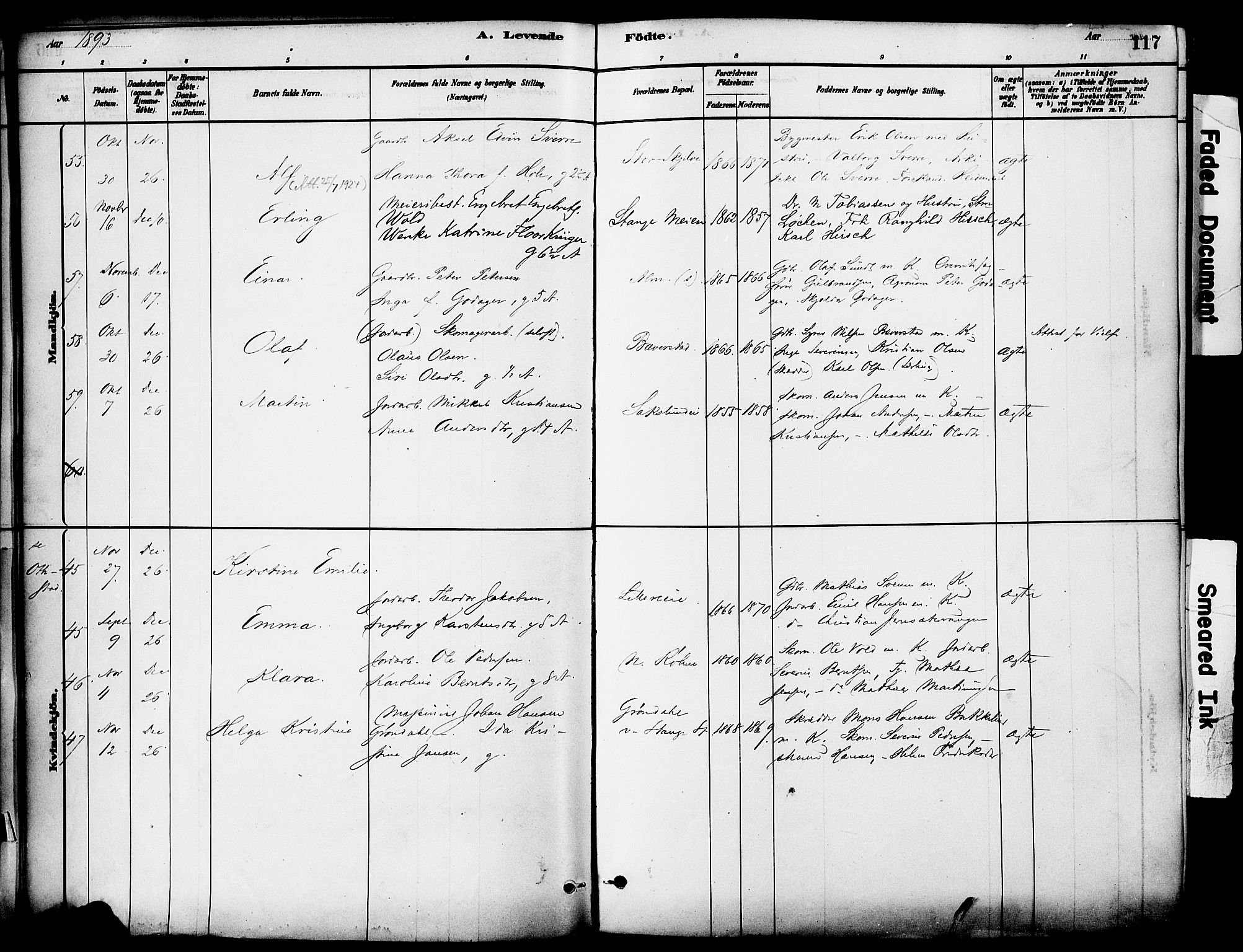 Stange prestekontor, AV/SAH-PREST-002/K/L0017: Parish register (official) no. 17, 1880-1893, p. 117