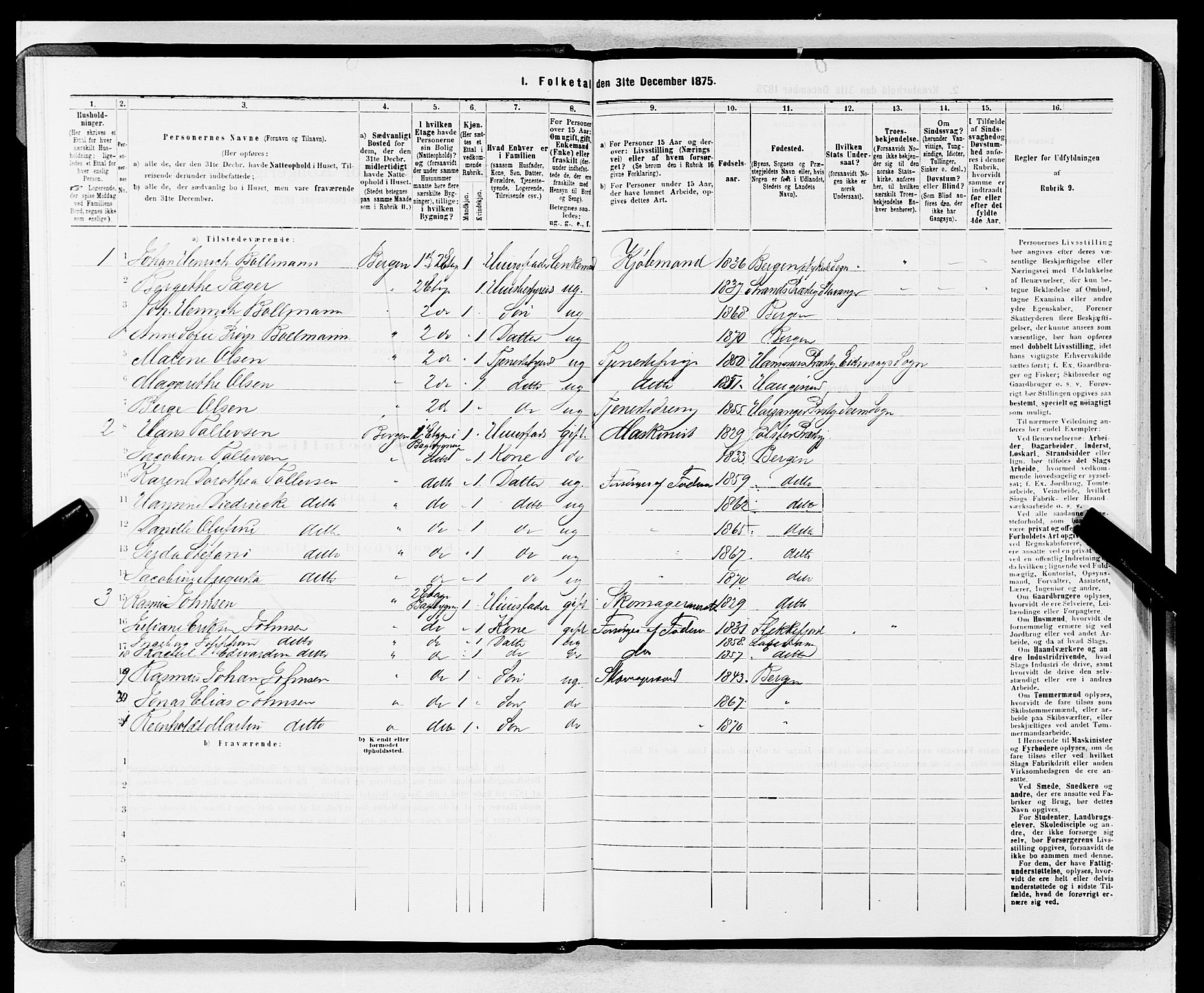 SAB, 1875 census for 1301 Bergen, 1875, p. 1458