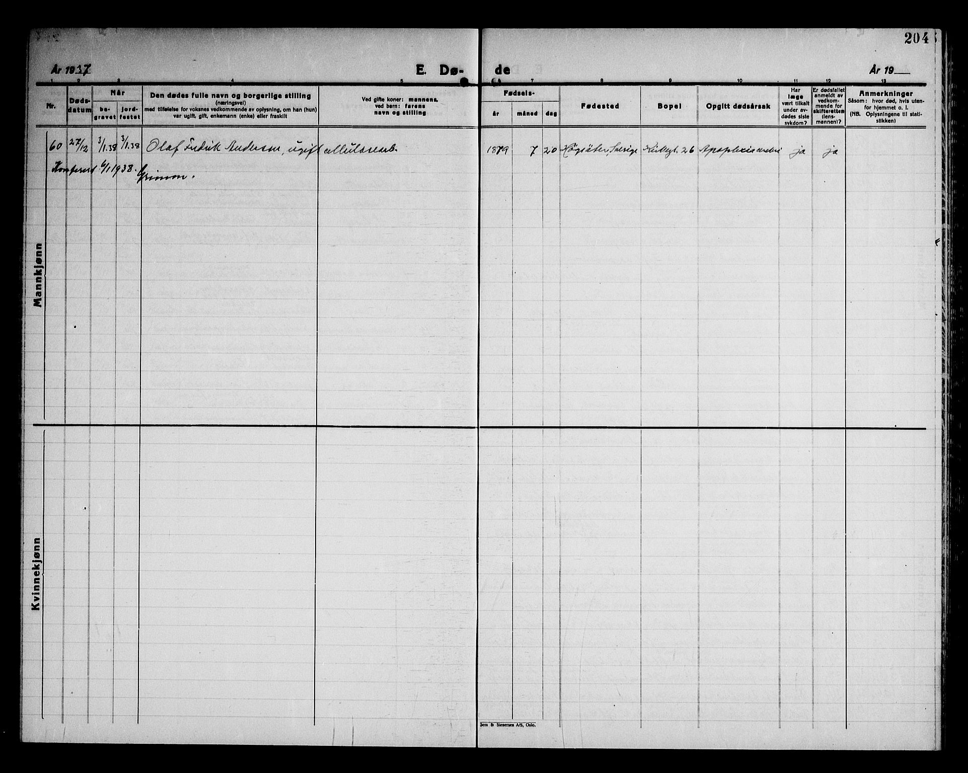 Sarpsborg prestekontor Kirkebøker, AV/SAO-A-2006/G/Ga/L0004: Parish register (copy) no. 4, 1929-1949, p. 204