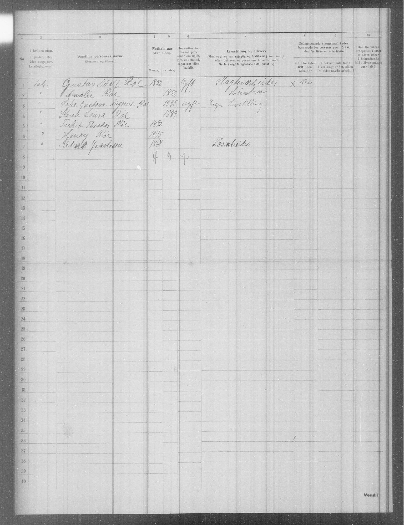 OBA, Municipal Census 1902 for Kristiania, 1902, p. 6604