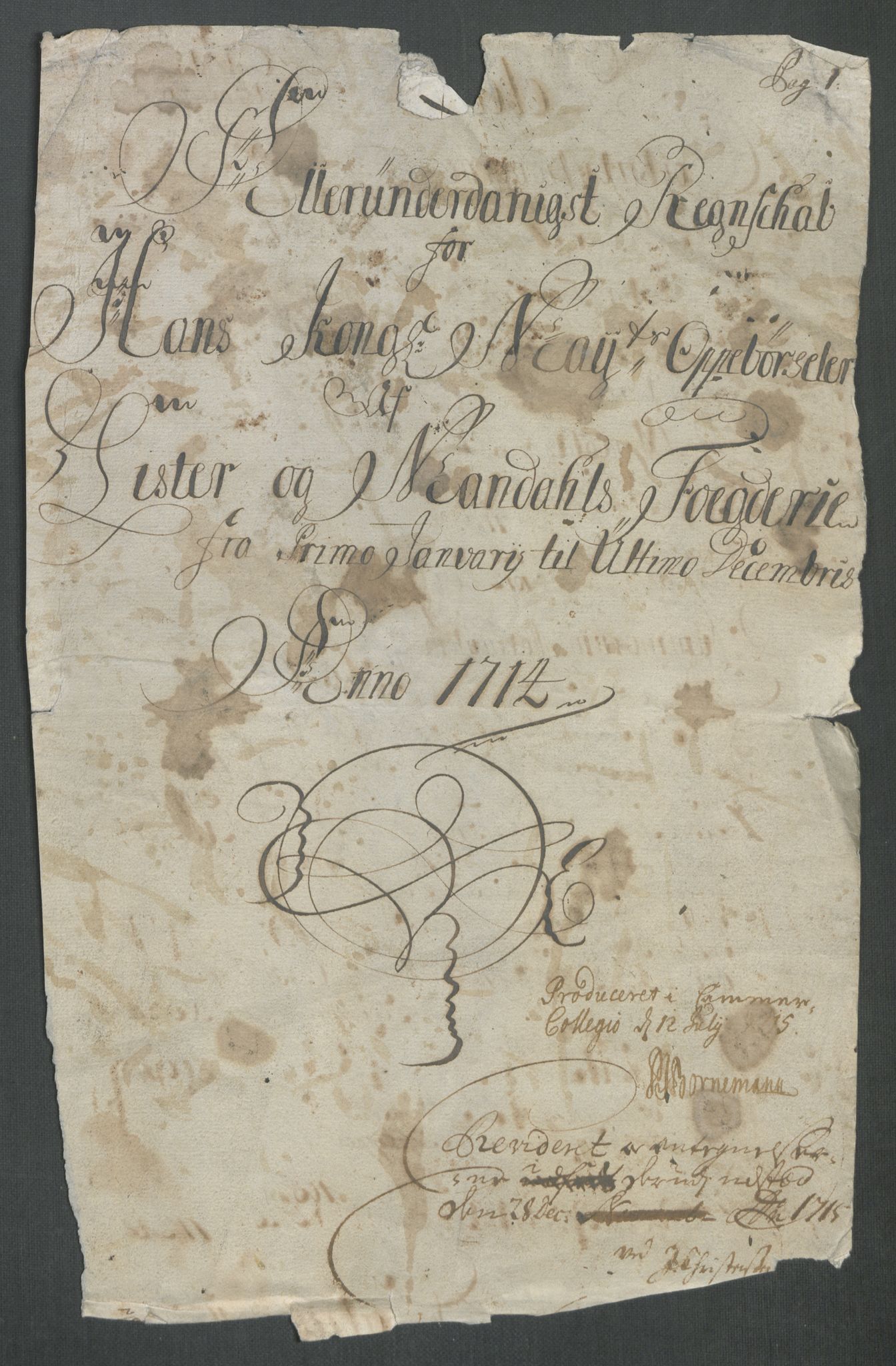 Rentekammeret inntil 1814, Reviderte regnskaper, Fogderegnskap, RA/EA-4092/R43/L2558: Fogderegnskap Lista og Mandal, 1714, p. 3