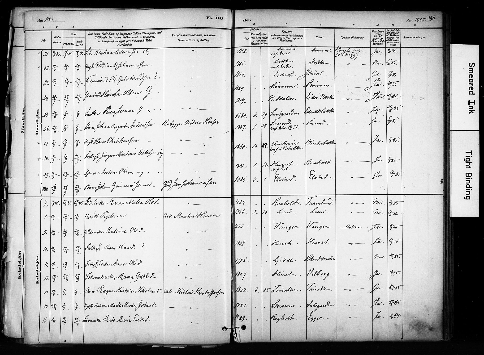 Eidsvoll prestekontor Kirkebøker, SAO/A-10888/F/Fa/L0003: Parish register (official) no. I 3, 1882-1895, p. 88