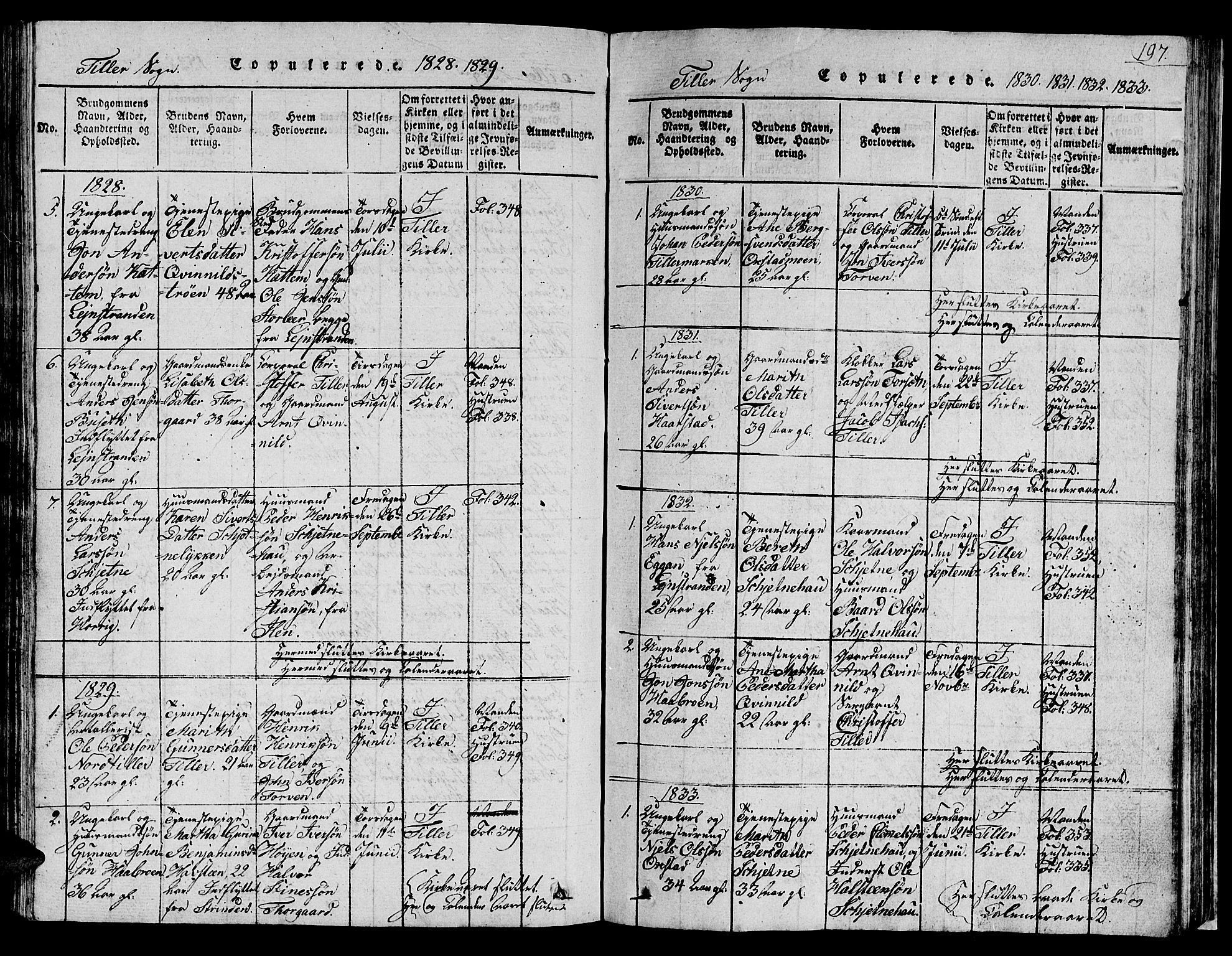 Ministerialprotokoller, klokkerbøker og fødselsregistre - Sør-Trøndelag, SAT/A-1456/621/L0458: Parish register (copy) no. 621C01, 1816-1865, p. 197