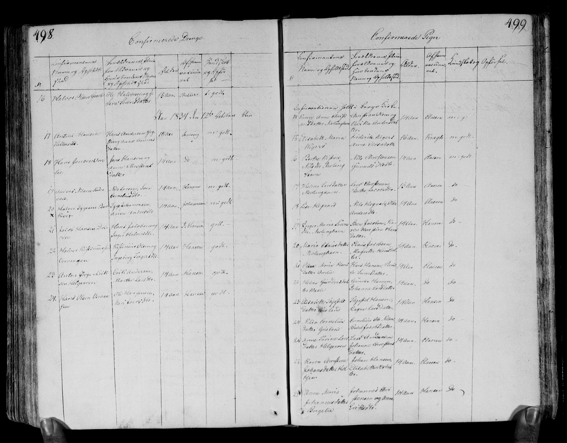 Brunlanes kirkebøker, AV/SAKO-A-342/F/Fa/L0002: Parish register (official) no. I 2, 1802-1834, p. 498-499