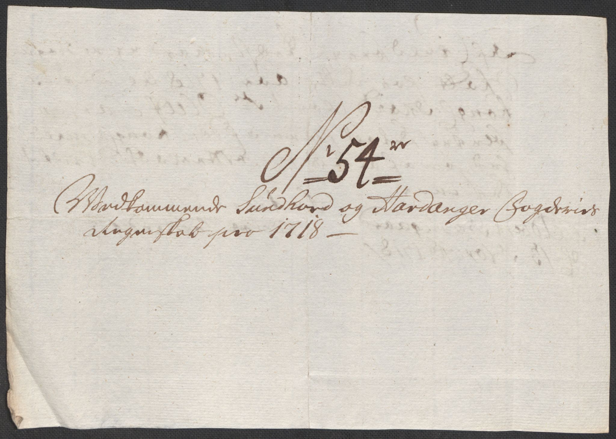 Rentekammeret inntil 1814, Reviderte regnskaper, Fogderegnskap, AV/RA-EA-4092/R48/L2996: Fogderegnskap Sunnhordland og Hardanger, 1718, p. 38