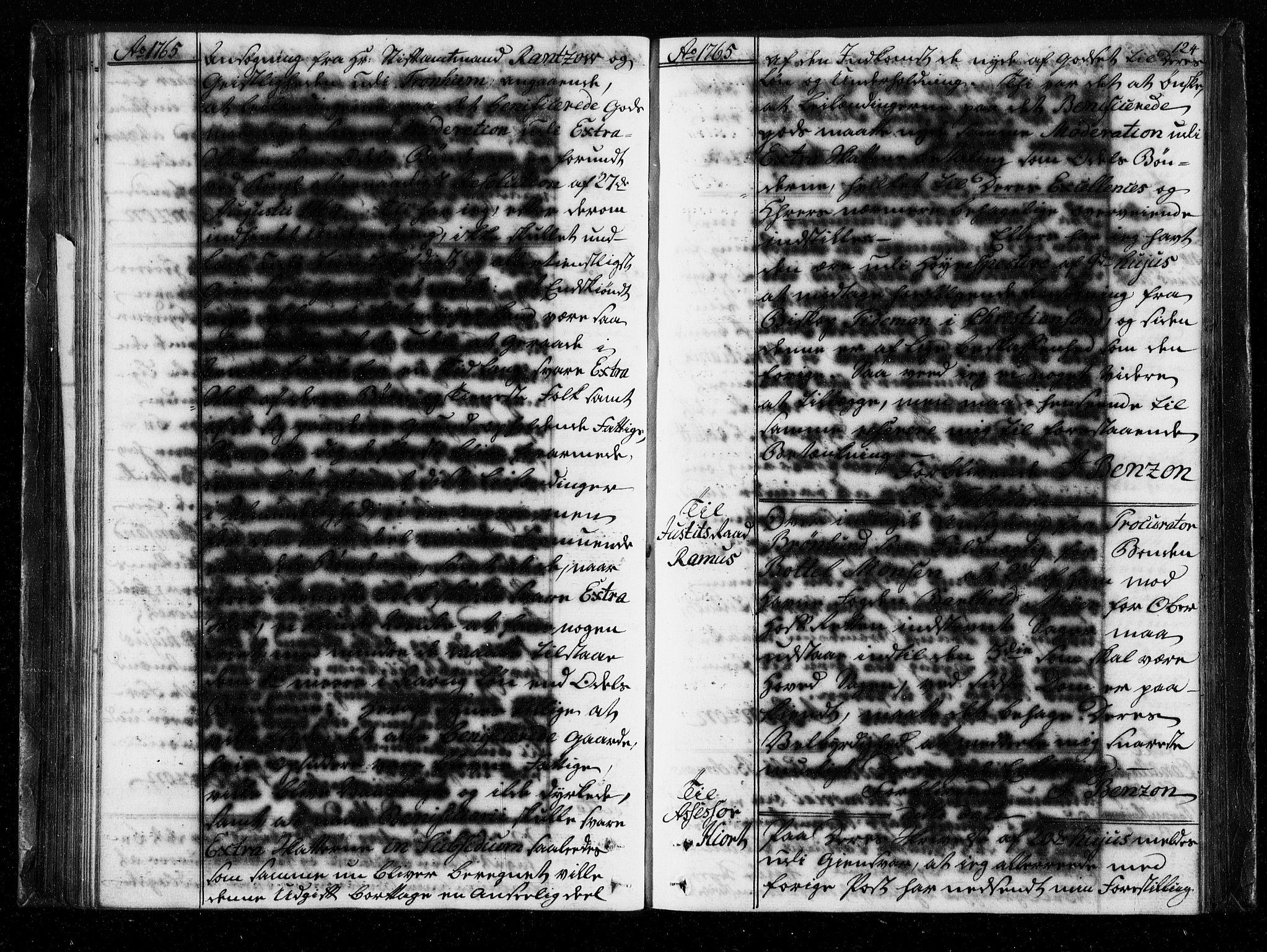 Stattholderembetet 1572-1771, AV/RA-EA-2870/Bf/L0004: Stattholderprotokoll (allmenn kopibok), 1764-1765, p. 123b-124a