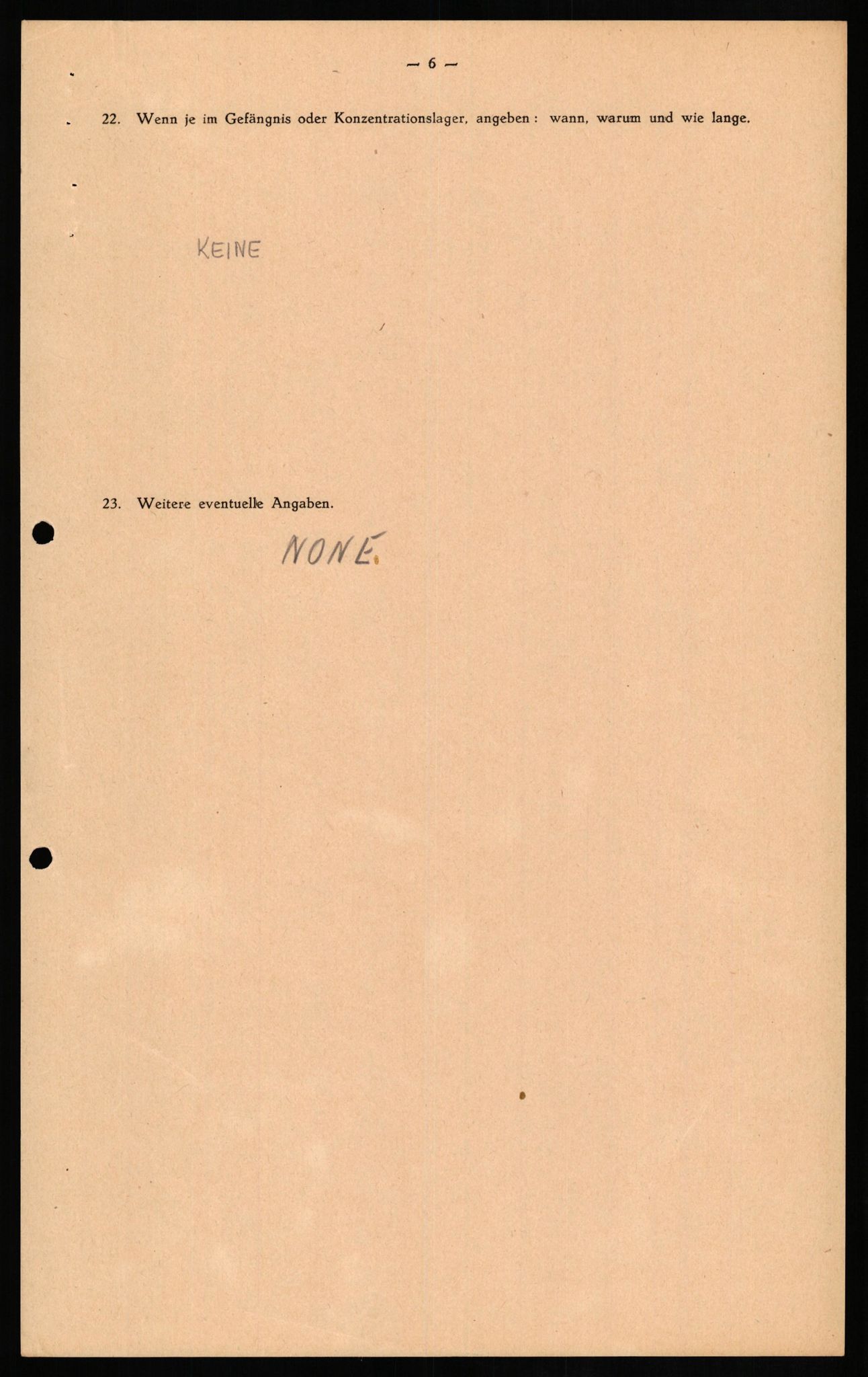 Forsvaret, Forsvarets overkommando II, RA/RAFA-3915/D/Db/L0015: CI Questionaires. Tyske okkupasjonsstyrker i Norge. Tyskere., 1945-1946, p. 454