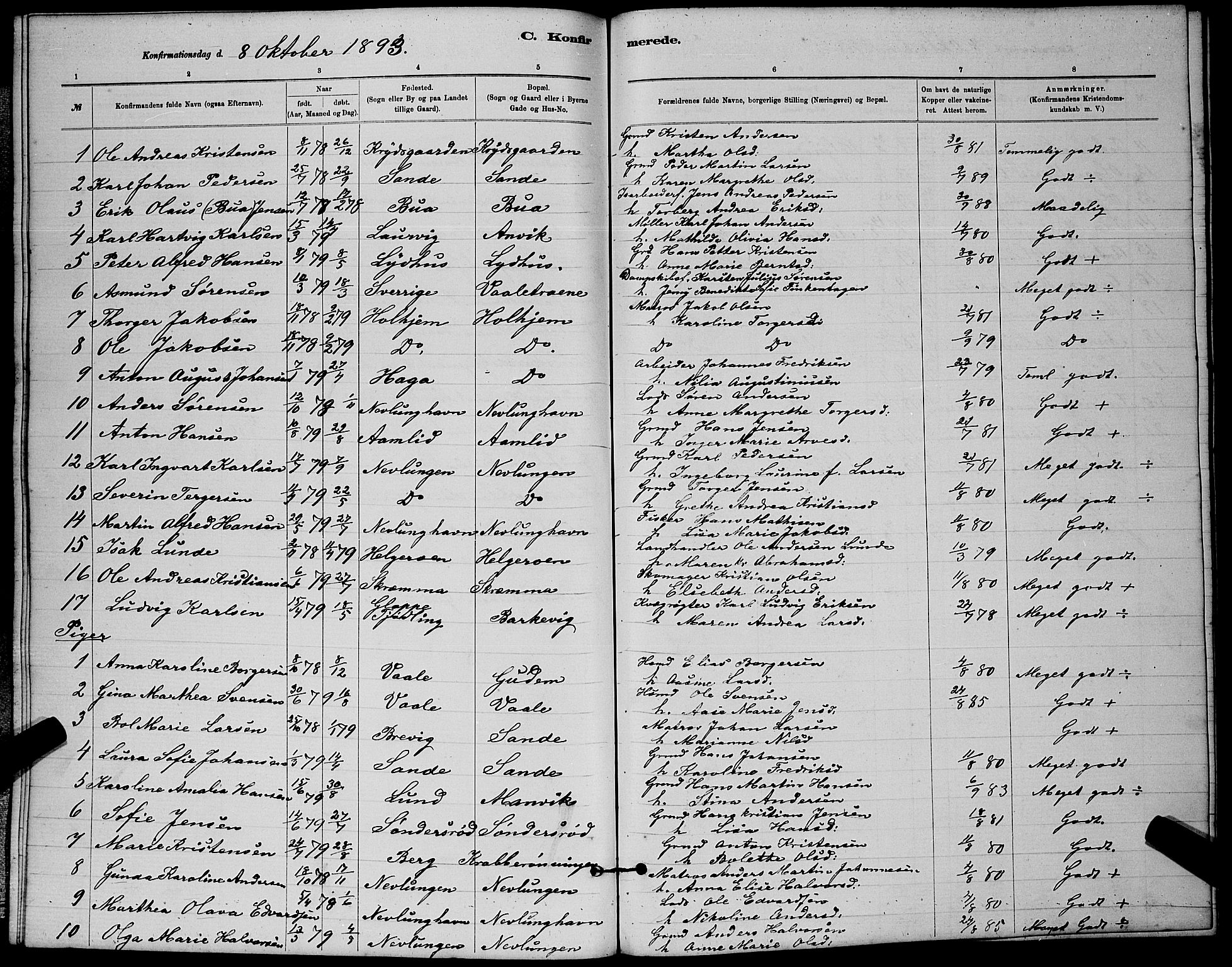 Brunlanes kirkebøker, AV/SAKO-A-342/G/Gb/L0002: Parish register (copy) no. II 2, 1878-1902