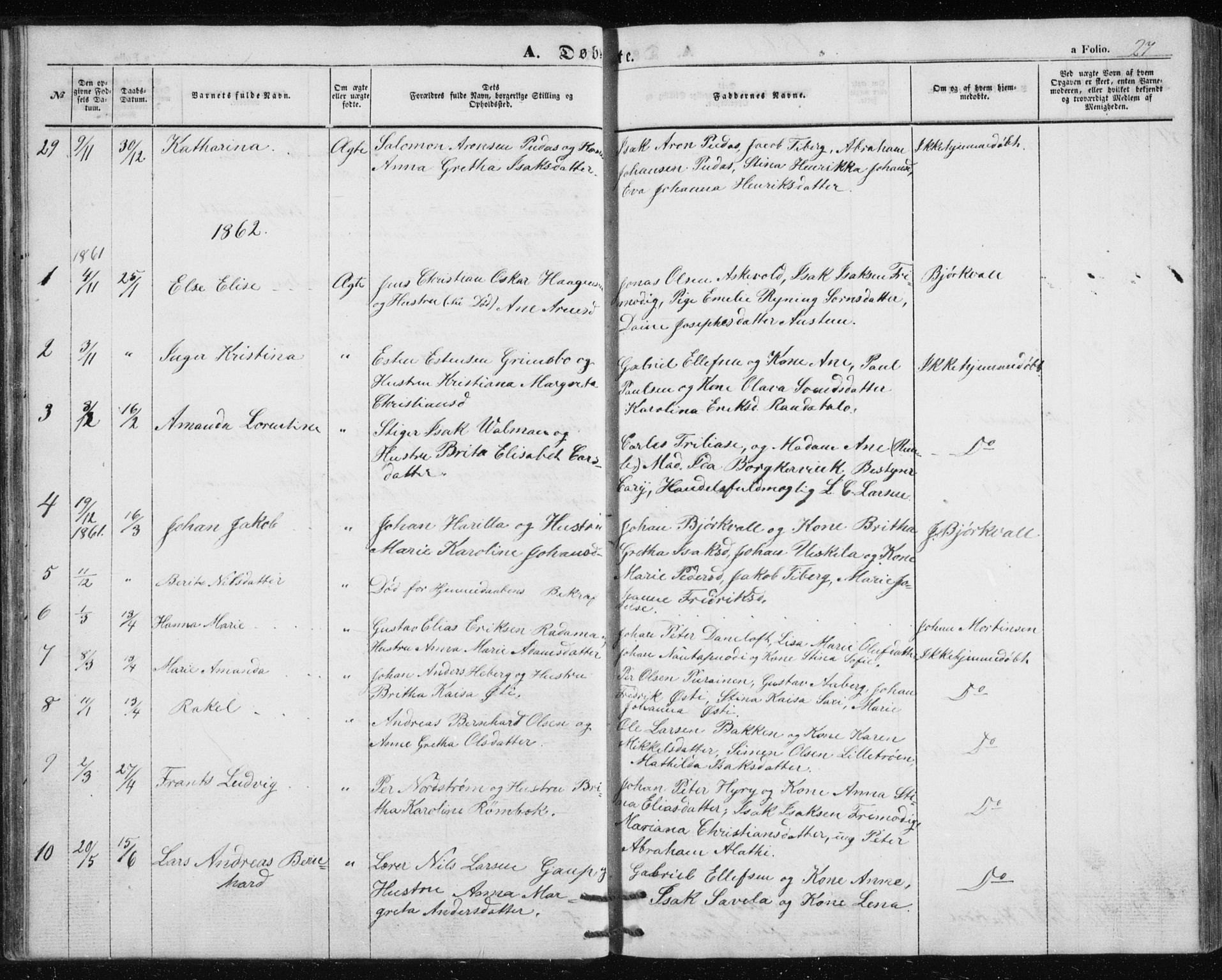 Alta sokneprestkontor, SATØ/S-1338/H/Hb/L0002.klokk: Parish register (copy) no. 2, 1856-1880, p. 27
