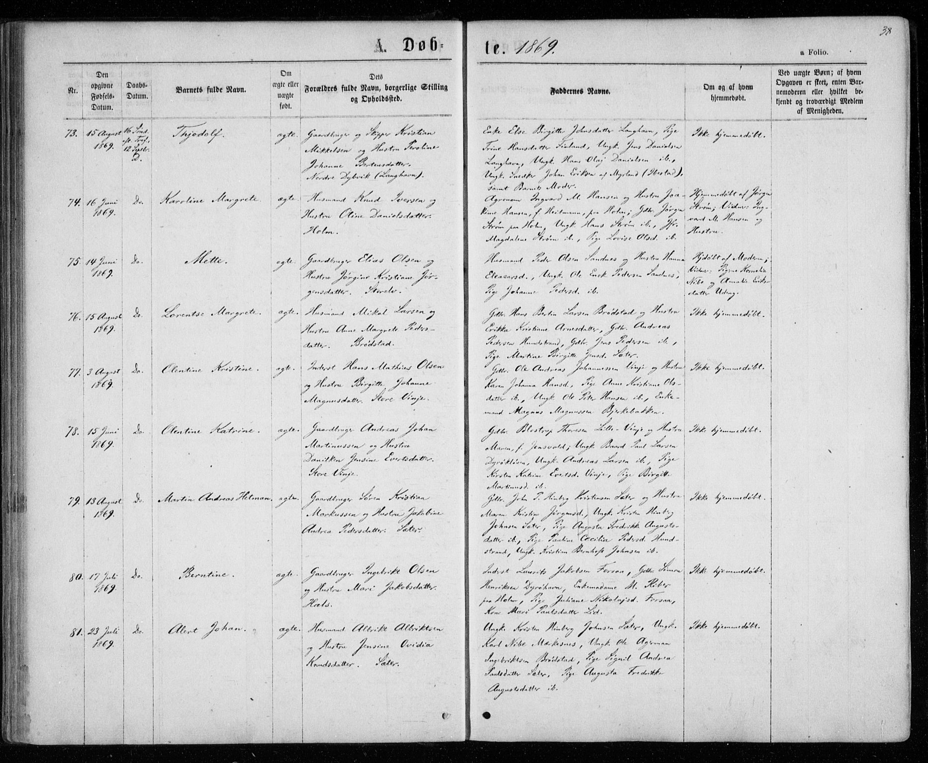 Tranøy sokneprestkontor, AV/SATØ-S-1313/I/Ia/Iaa/L0008kirke: Parish register (official) no. 8, 1867-1877, p. 38