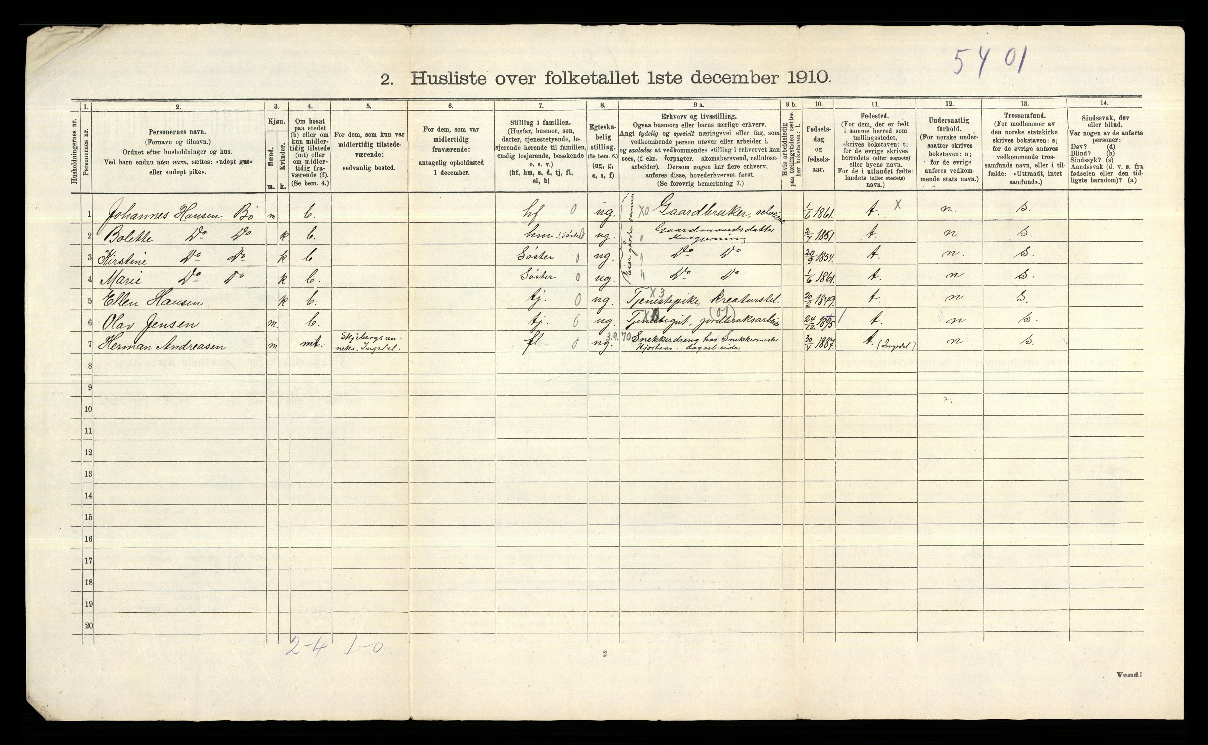 RA, 1910 census for Skjeberg, 1910, p. 59