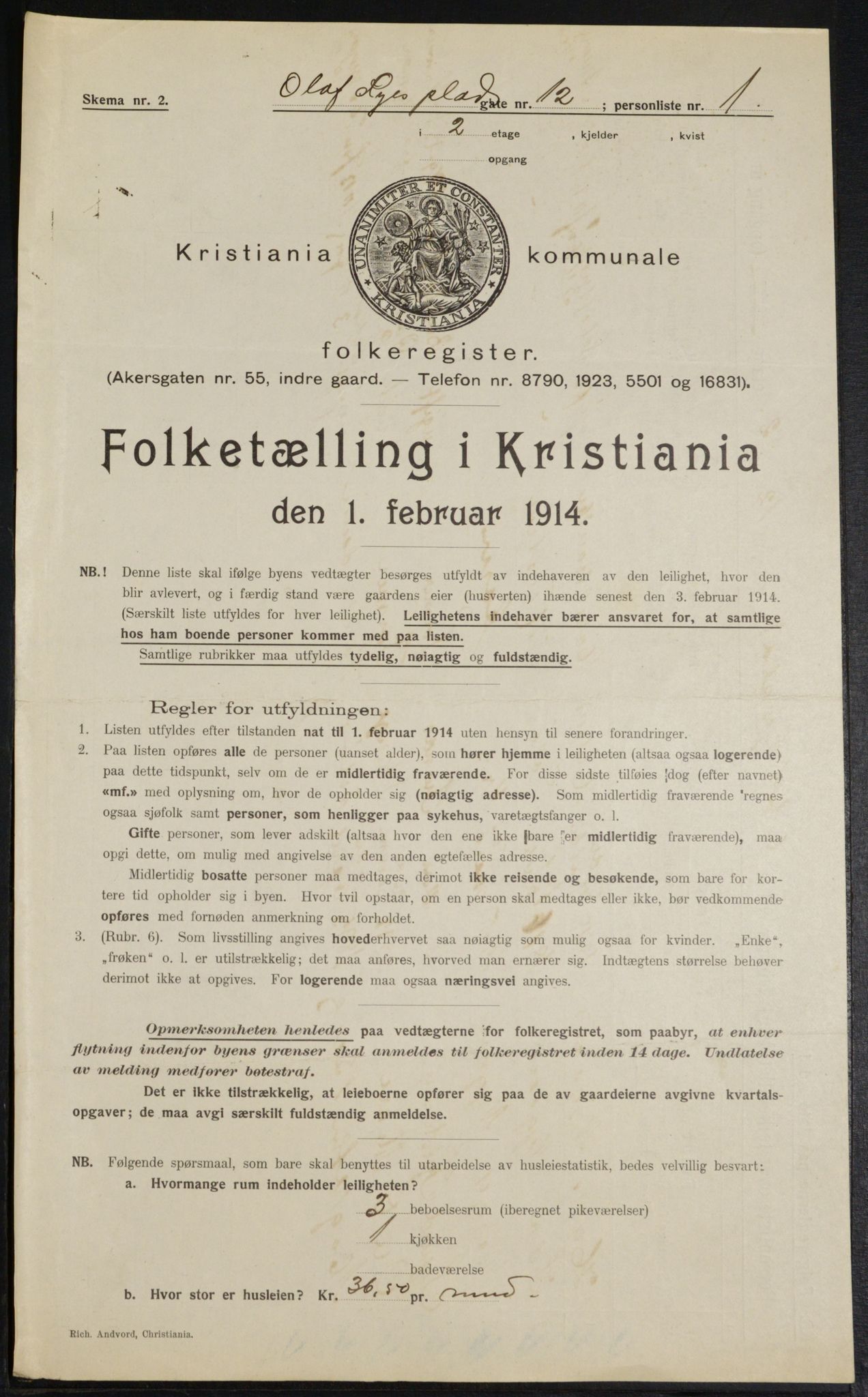 OBA, Municipal Census 1914 for Kristiania, 1914, p. 75394