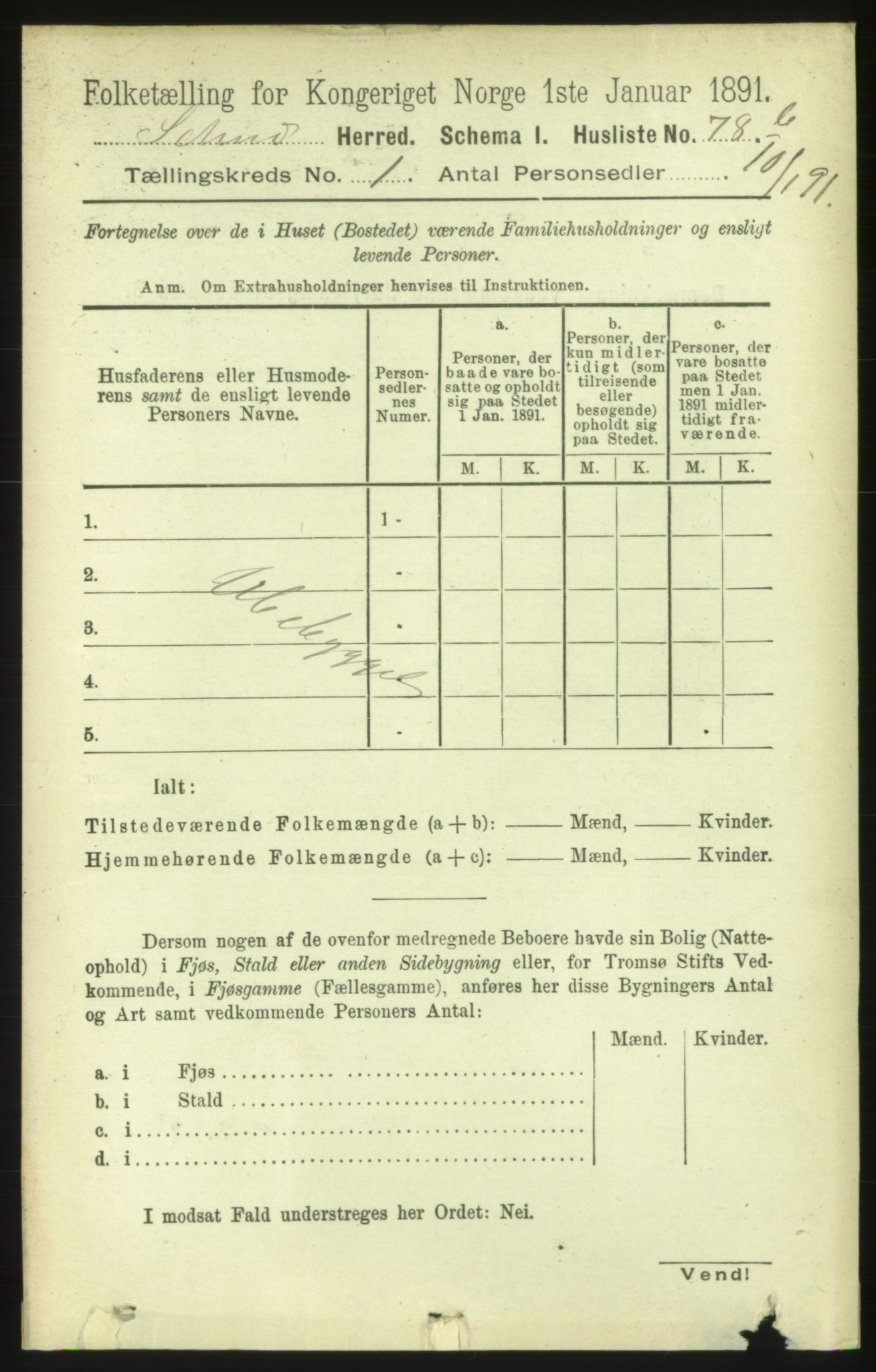 RA, 1891 census for 1732 Skei, 1891, p. 162