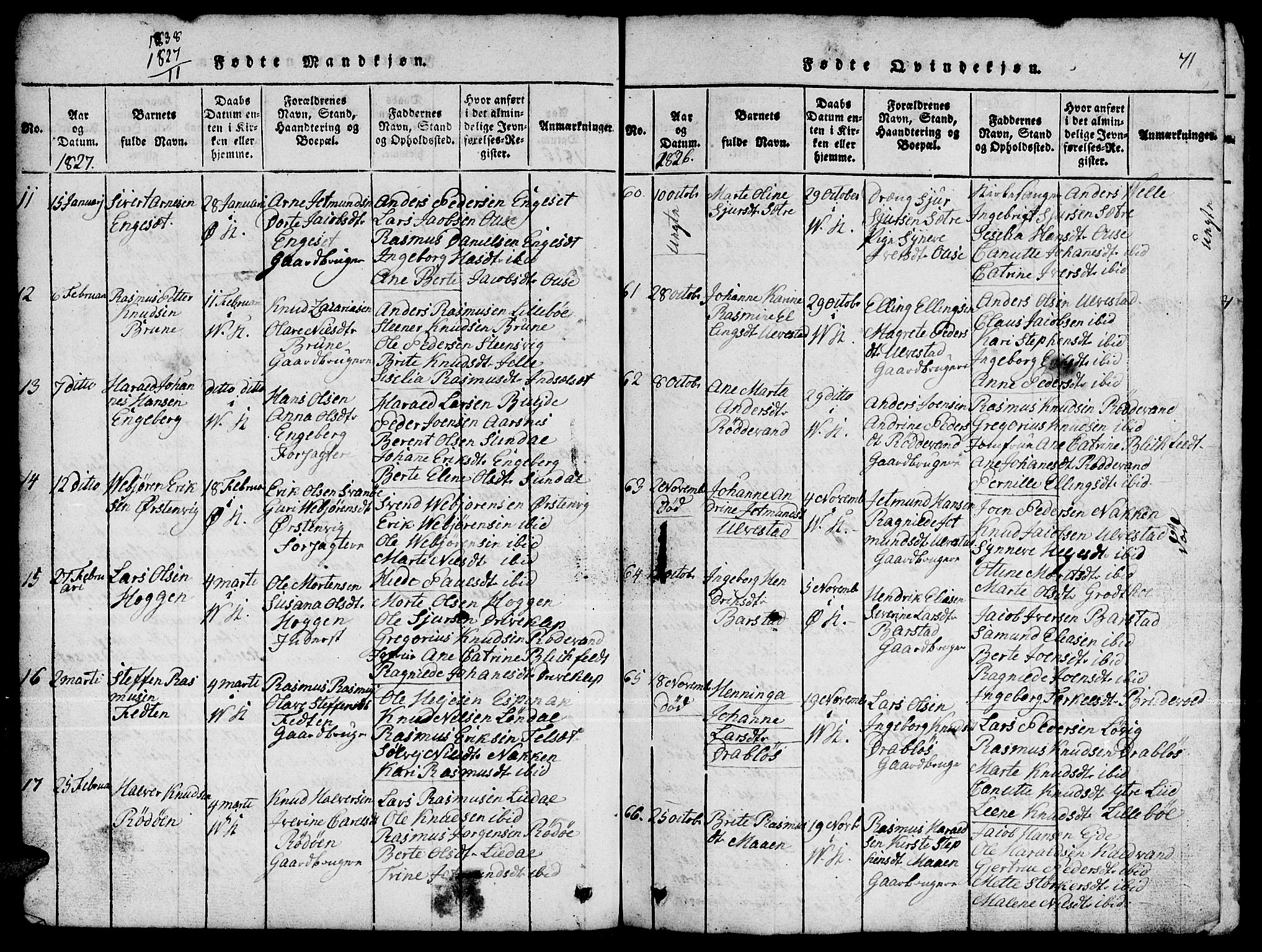 Ministerialprotokoller, klokkerbøker og fødselsregistre - Møre og Romsdal, AV/SAT-A-1454/511/L0155: Parish register (copy) no. 511C01, 1817-1829, p. 71