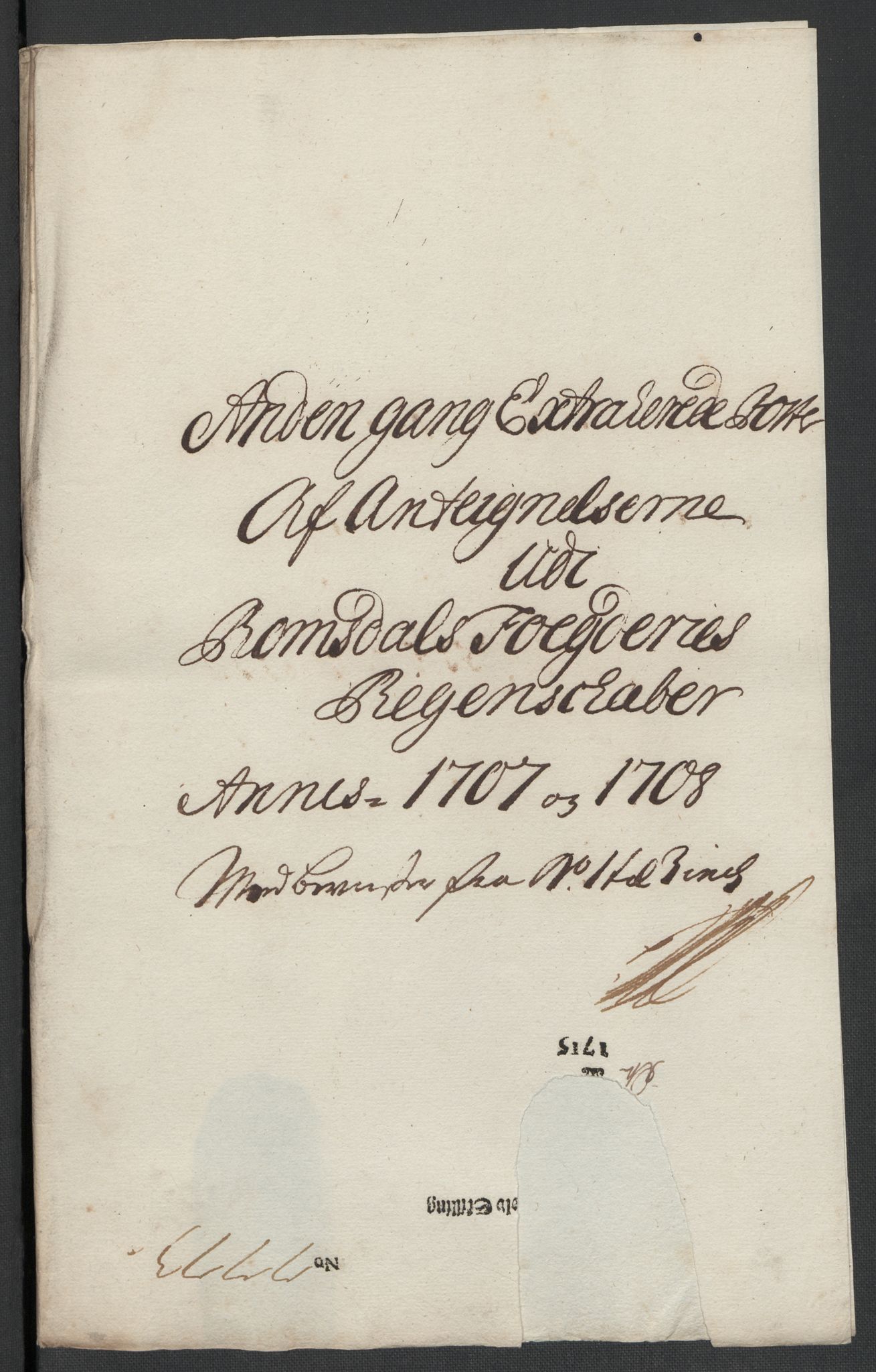 Rentekammeret inntil 1814, Reviderte regnskaper, Fogderegnskap, AV/RA-EA-4092/R55/L3658: Fogderegnskap Romsdal, 1707-1708, p. 404