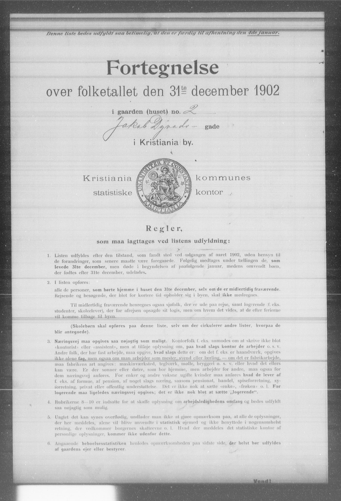 OBA, Municipal Census 1902 for Kristiania, 1902, p. 8543