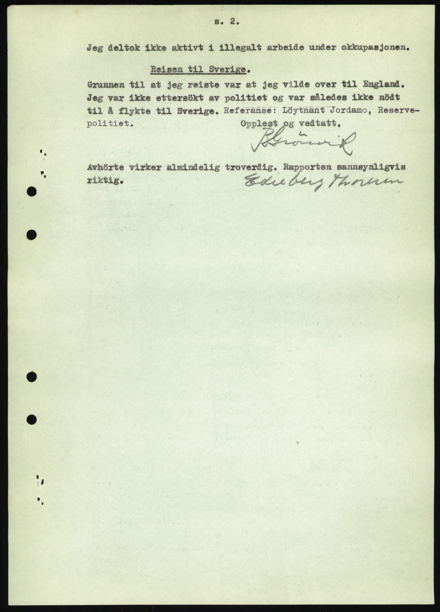 Utenriksstasjonene, Legasjonen/Ambassaden i Stockholm, AV/RA-S-1725/1/D/Da/L0390: Avhørsrapporter for norske flyktninger til Sverige med registreringsnr.  9-4993 og 5044-5398, 1940-1945, p. 351