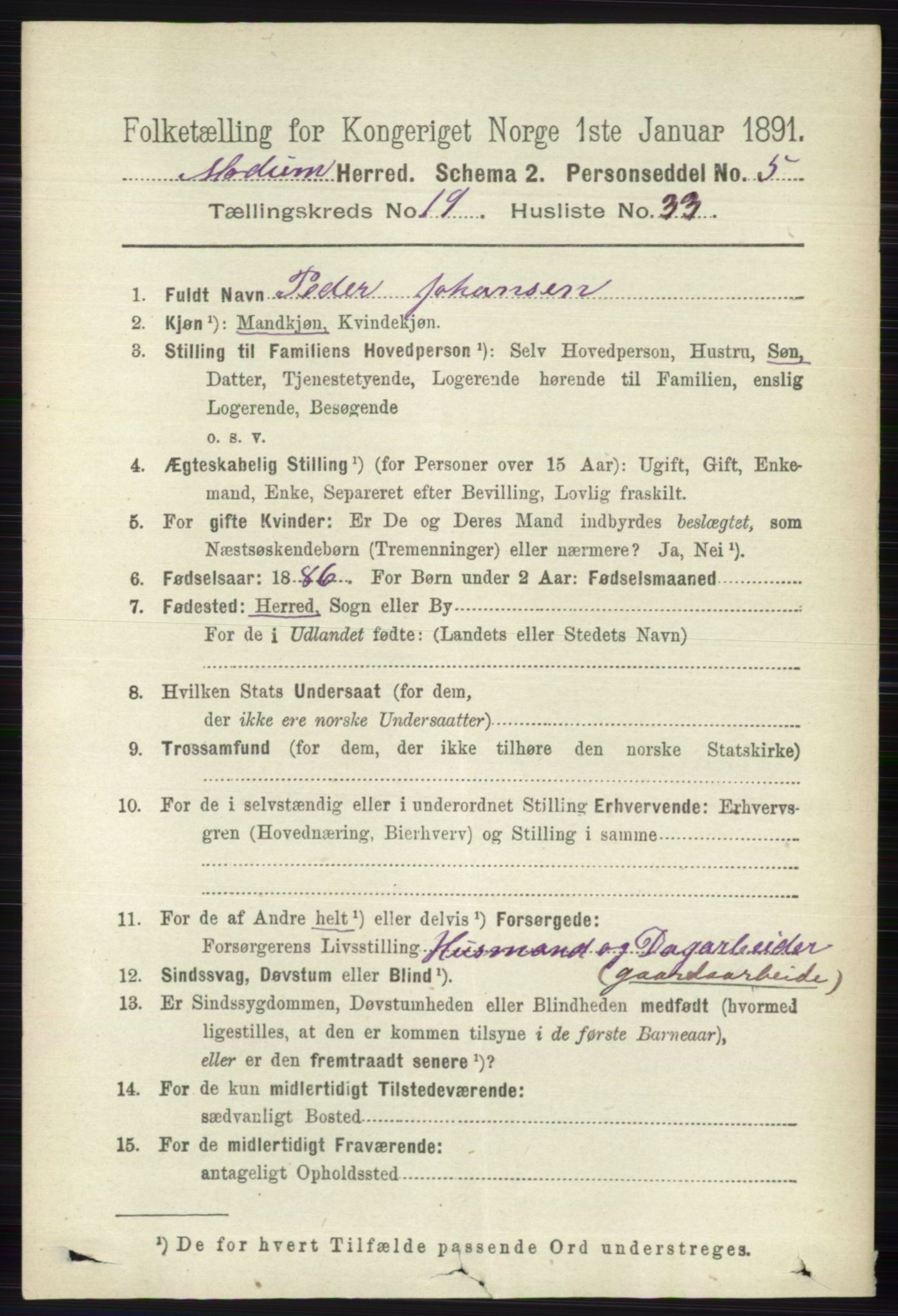 RA, 1891 census for 0623 Modum, 1891, p. 7757