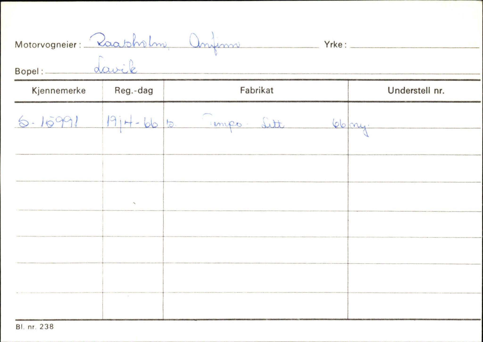 Statens vegvesen, Sogn og Fjordane vegkontor, SAB/A-5301/4/F/L0131: Eigarregister Høyanger P-Å. Stryn S-Å, 1945-1975, p. 126