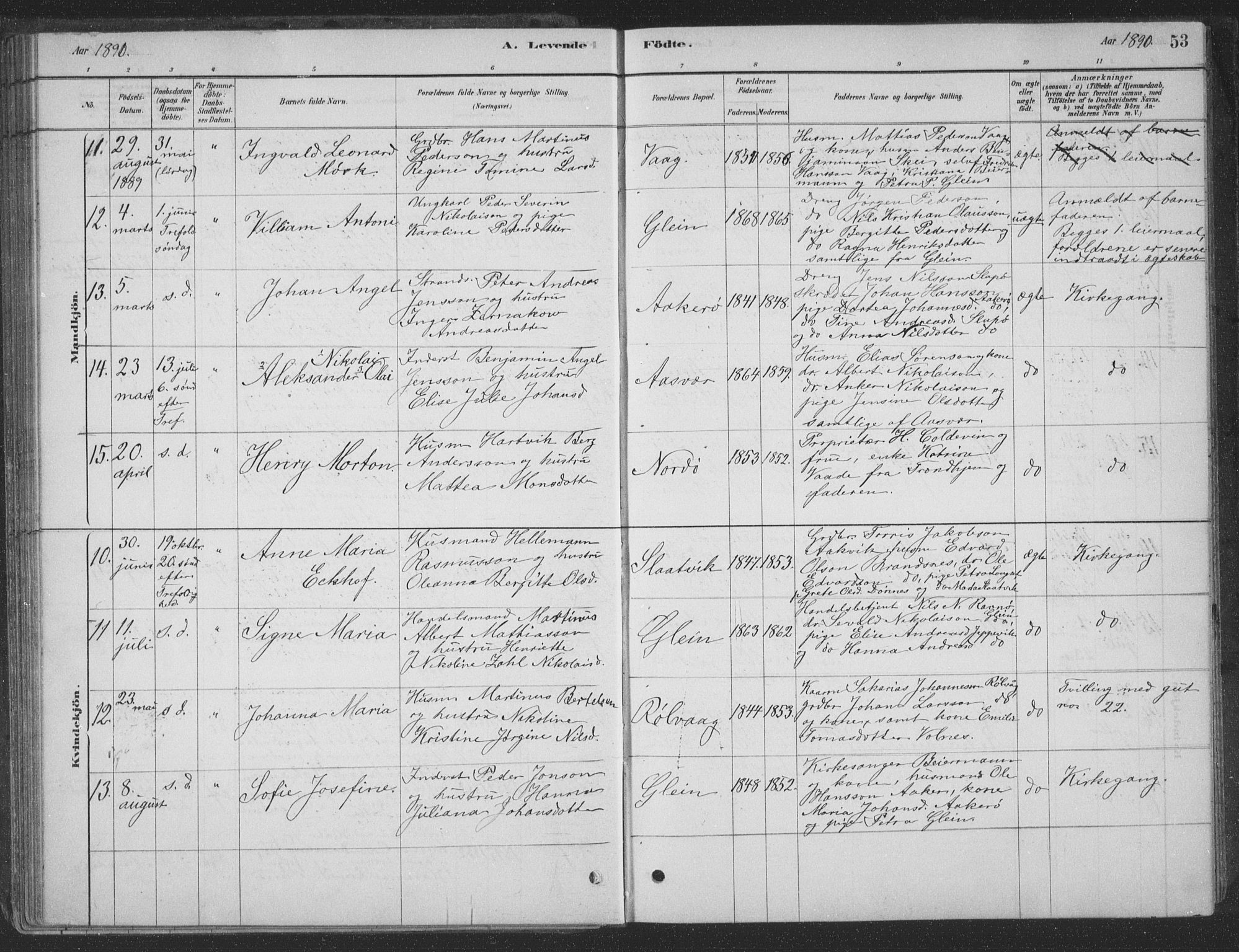 Ministerialprotokoller, klokkerbøker og fødselsregistre - Nordland, AV/SAT-A-1459/835/L0532: Parish register (copy) no. 835C04, 1880-1905, p. 53