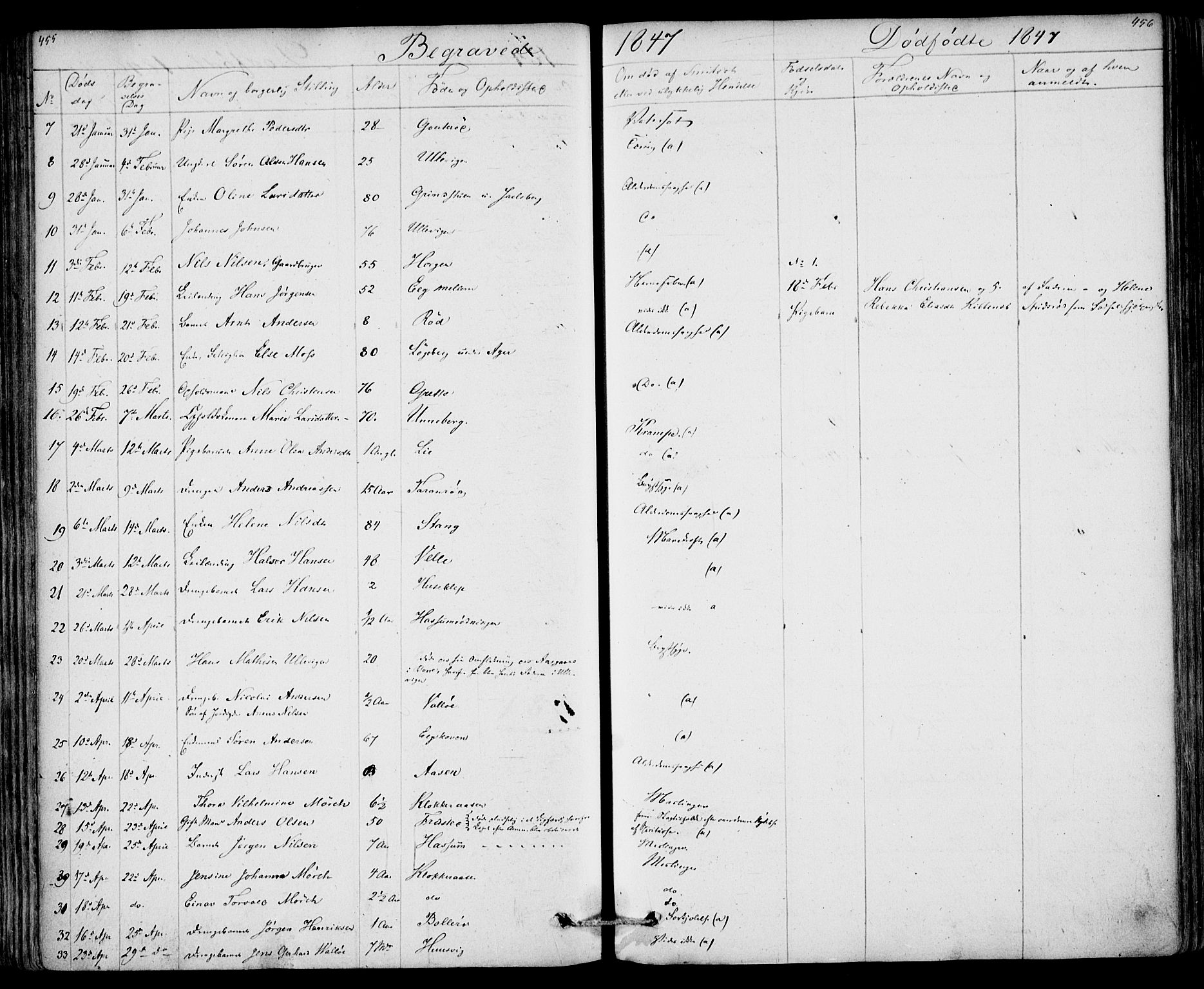 Sem kirkebøker, AV/SAKO-A-5/F/Fa/L0006: Parish register (official) no. I 6, 1843-1855, p. 455-456