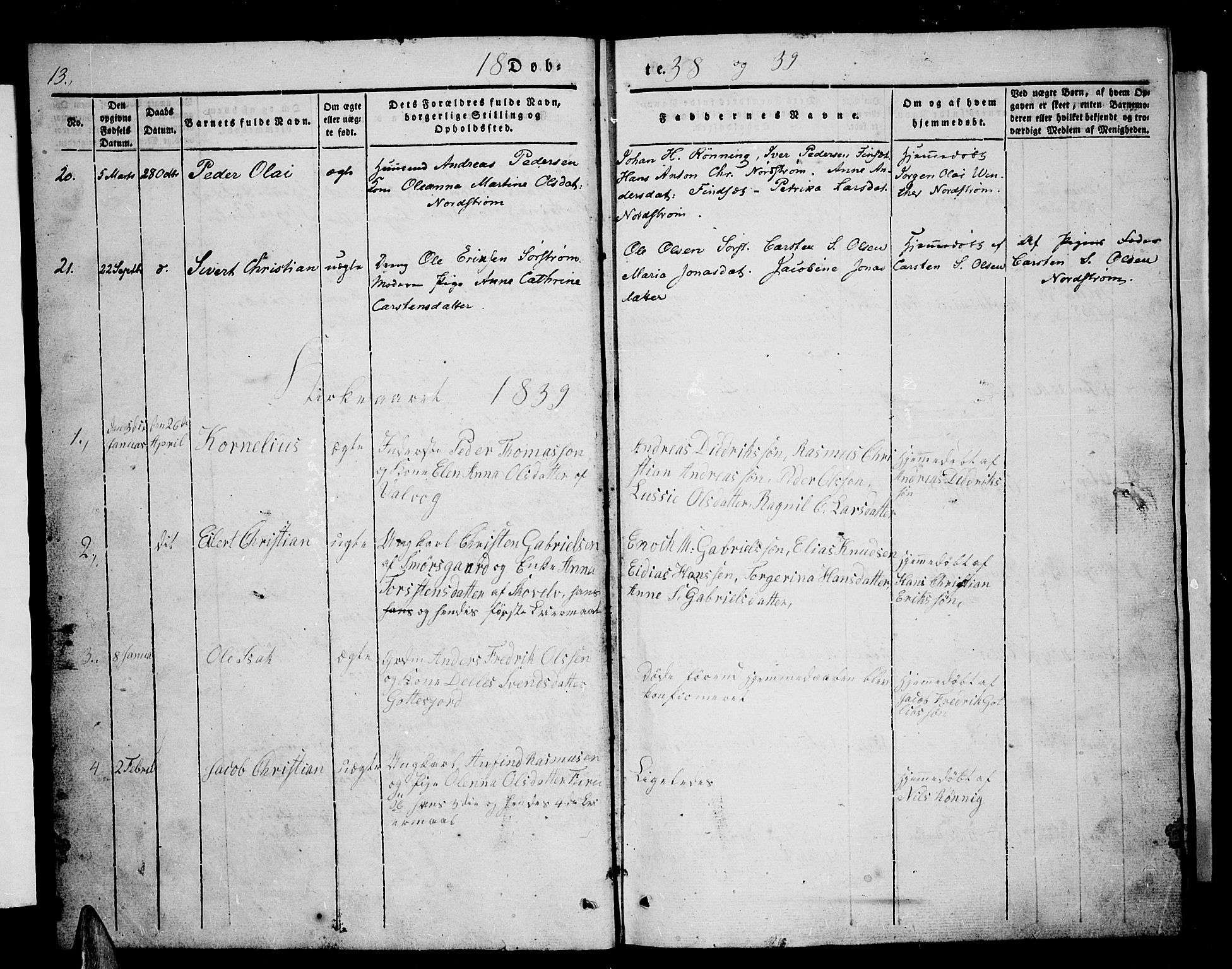 Tranøy sokneprestkontor, SATØ/S-1313/I/Ia/Iab/L0001klokker: Parish register (copy) no. 1, 1835-1853, p. 13