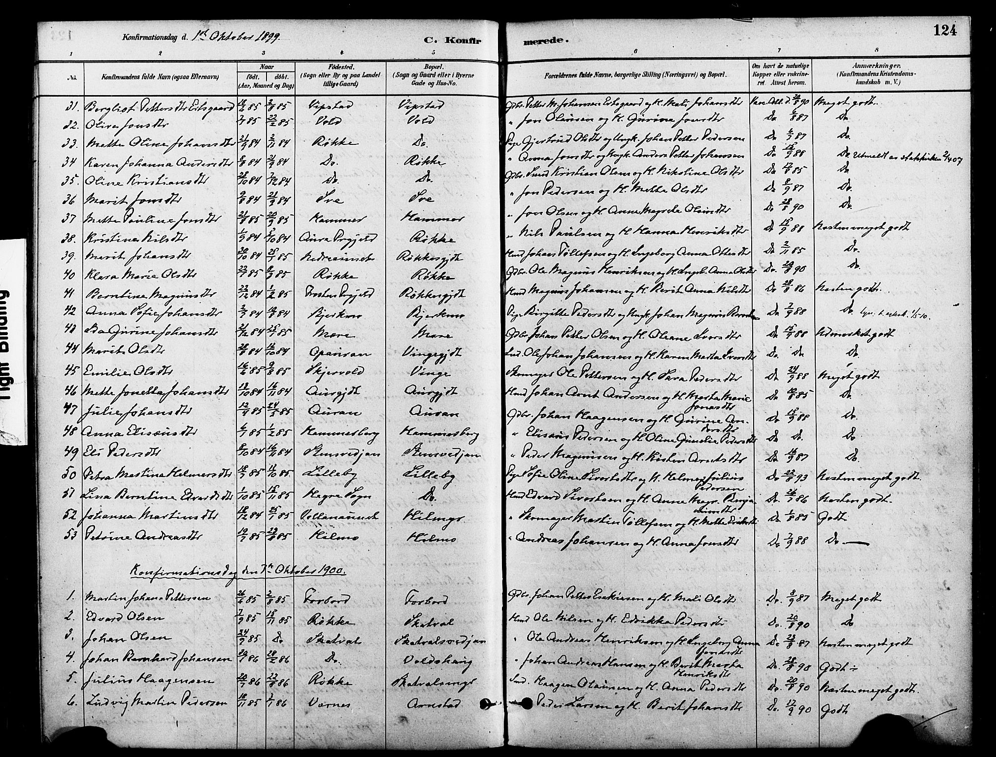 Ministerialprotokoller, klokkerbøker og fødselsregistre - Nord-Trøndelag, SAT/A-1458/712/L0100: Parish register (official) no. 712A01, 1880-1900, p. 124