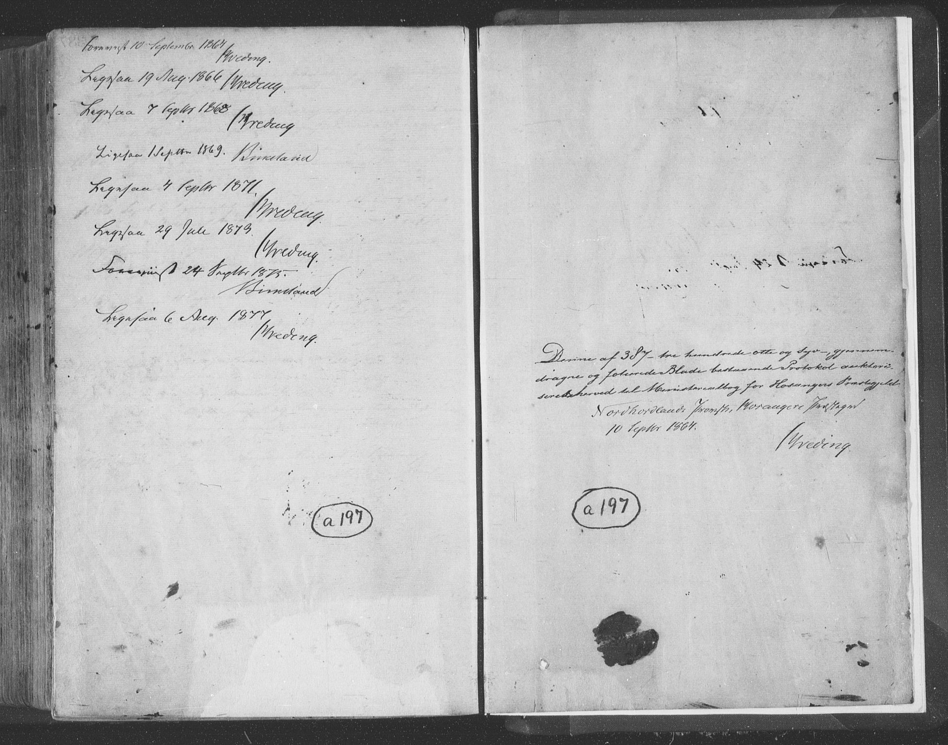 Hosanger sokneprestembete, AV/SAB-A-75801/H/Haa: Parish register (official) no. A 9, 1864-1876