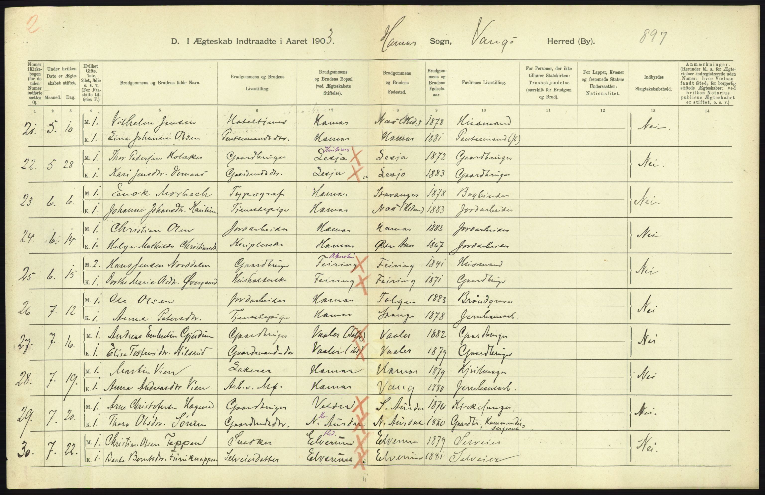 Statistisk sentralbyrå, Sosiodemografiske emner, Befolkning, AV/RA-S-2228/D/Df/Dfa/Dfaa/L0005: Hedemarkens amt: Fødte, gifte, døde, 1903, p. 735