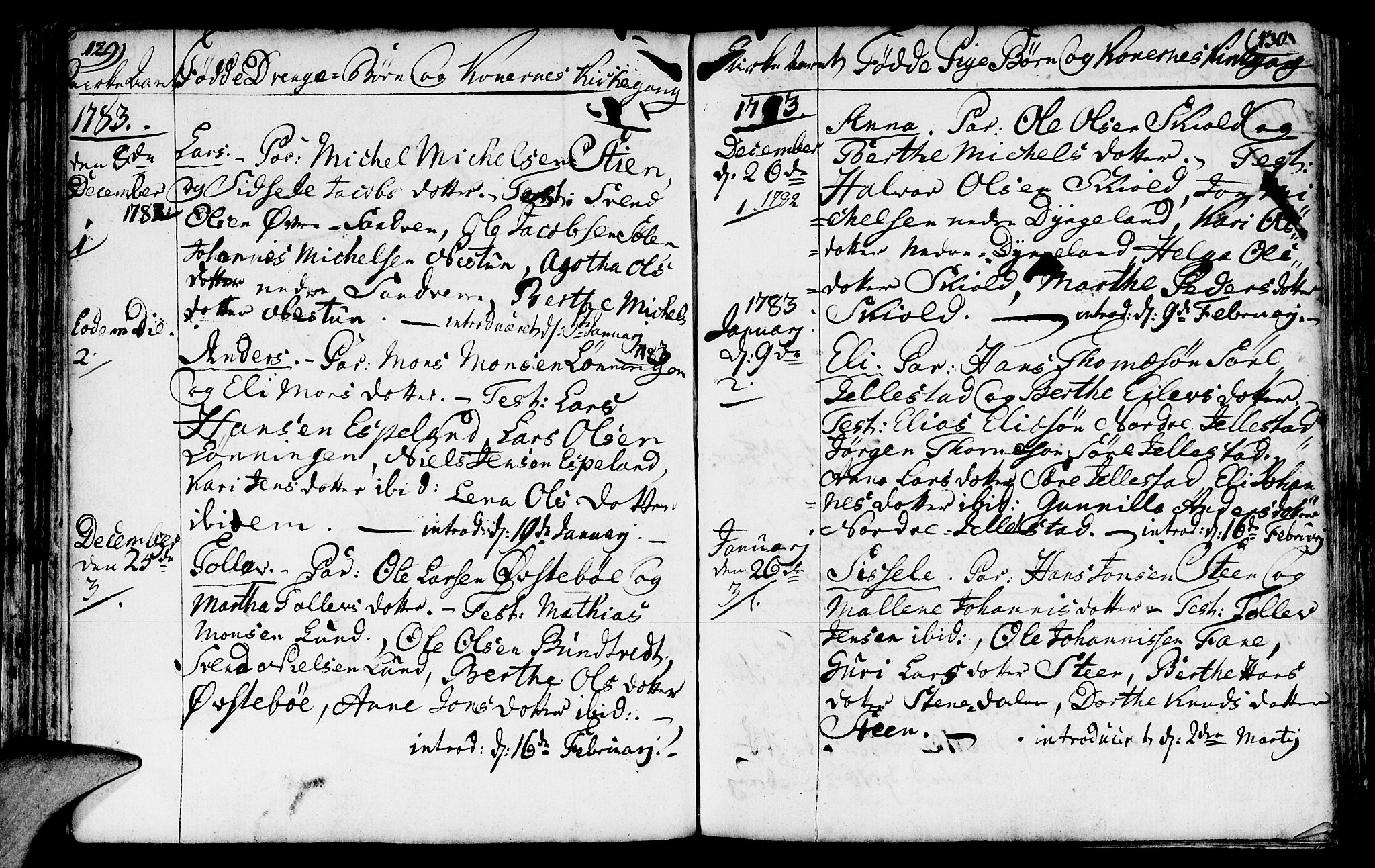 Fana Sokneprestembete, SAB/A-75101/H/Haa/Haaa/L0005: Parish register (official) no. A 5, 1773-1799, p. 129-130
