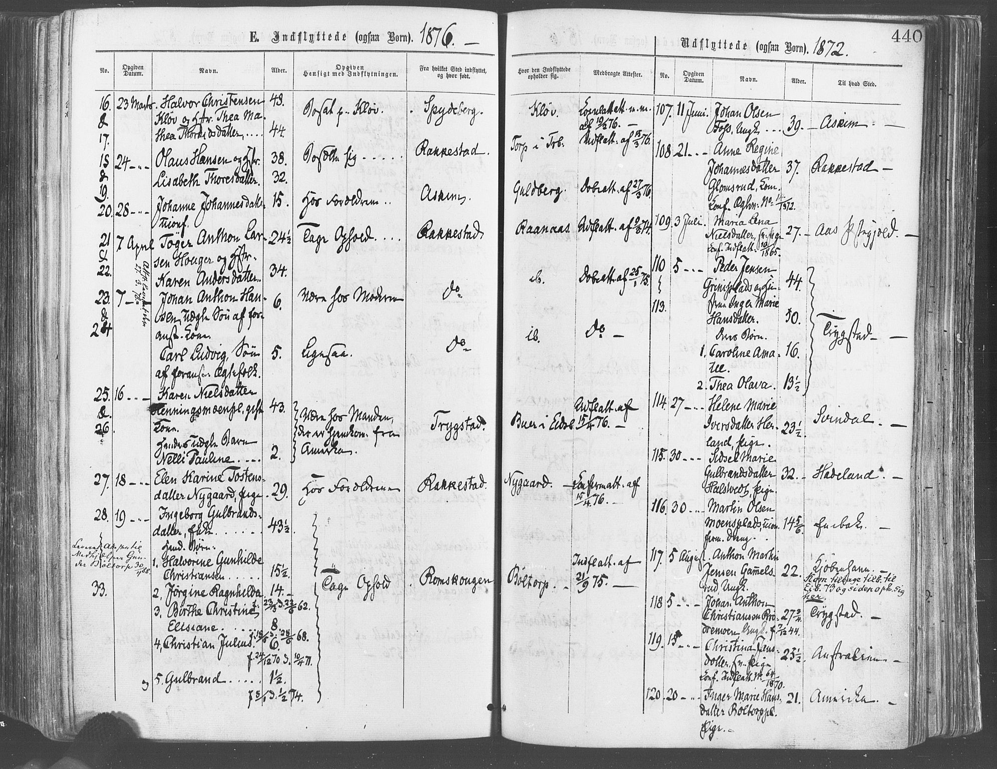 Eidsberg prestekontor Kirkebøker, SAO/A-10905/F/Fa/L0011: Parish register (official) no. I 11, 1867-1878, p. 440