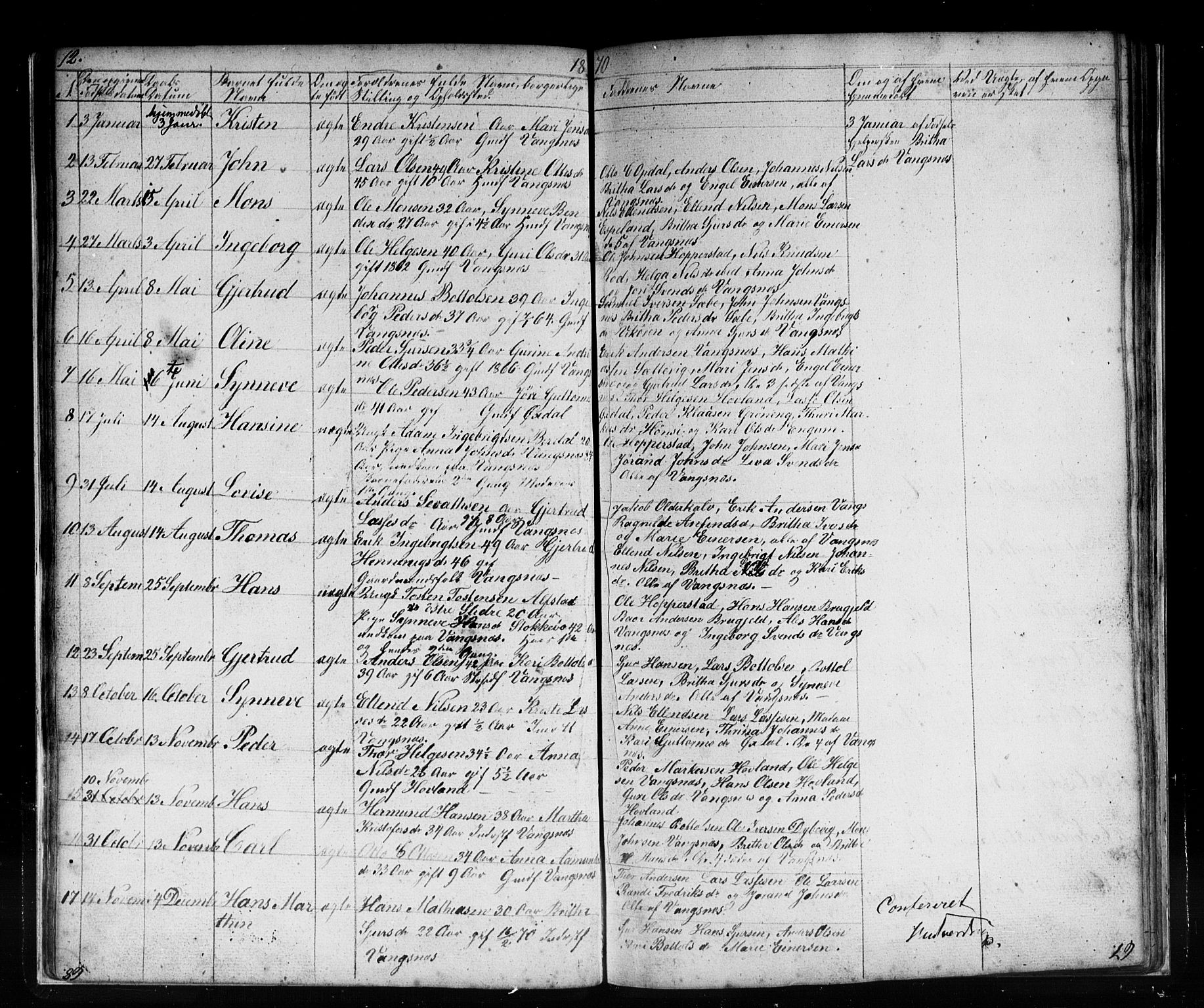 Vik sokneprestembete, SAB/A-81501: Parish register (copy) no. C 1, 1853-1879, p. 12