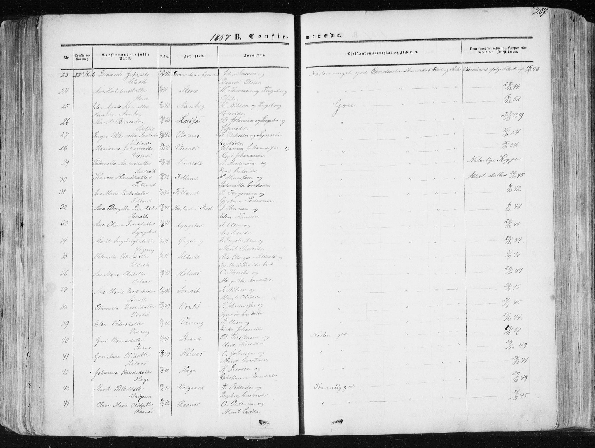 Ministerialprotokoller, klokkerbøker og fødselsregistre - Møre og Romsdal, AV/SAT-A-1454/568/L0804: Parish register (official) no. 568A11, 1854-1868, p. 207