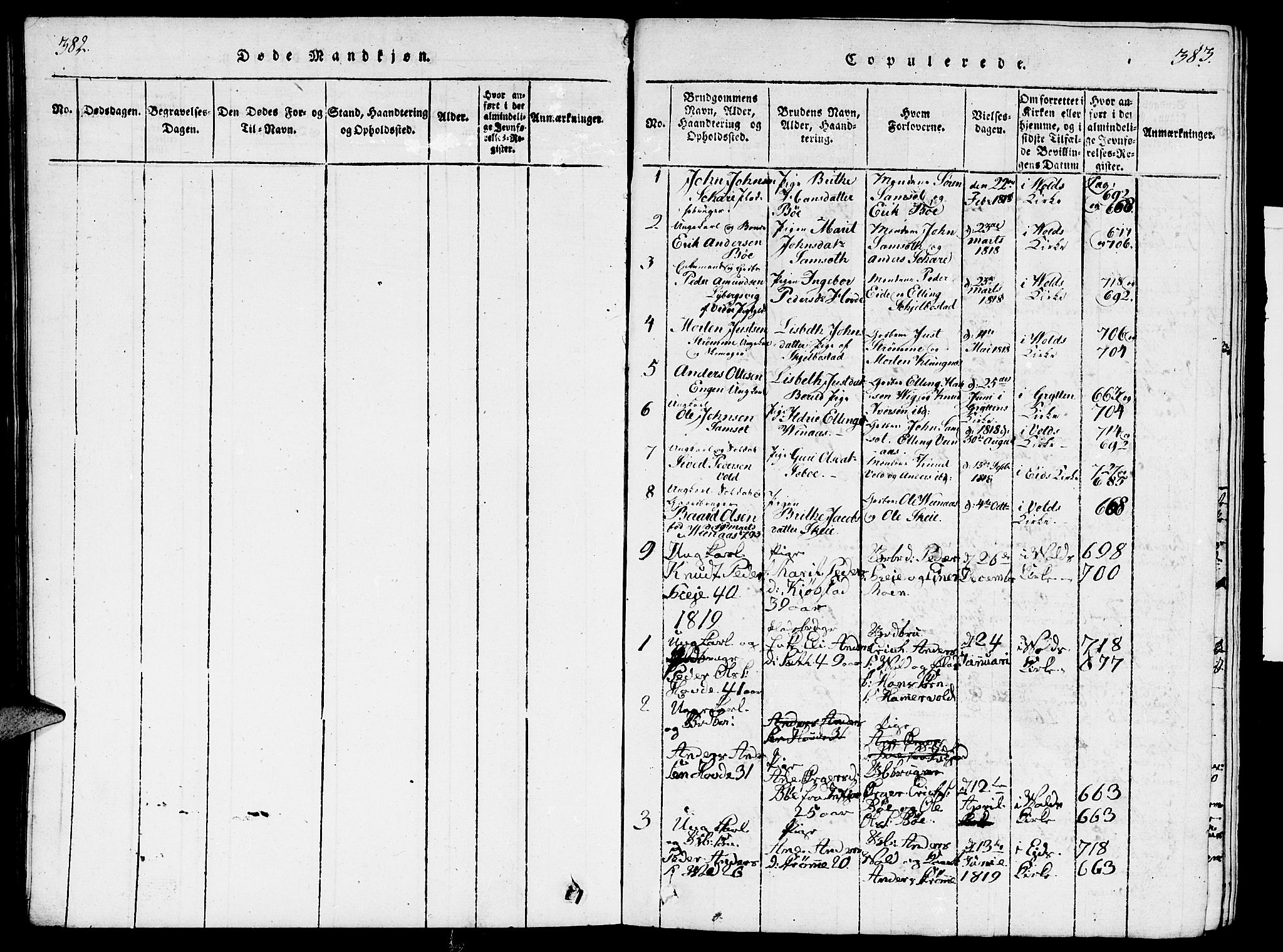 Ministerialprotokoller, klokkerbøker og fødselsregistre - Møre og Romsdal, SAT/A-1454/543/L0563: Parish register (copy) no. 543C01, 1818-1836, p. 382-383