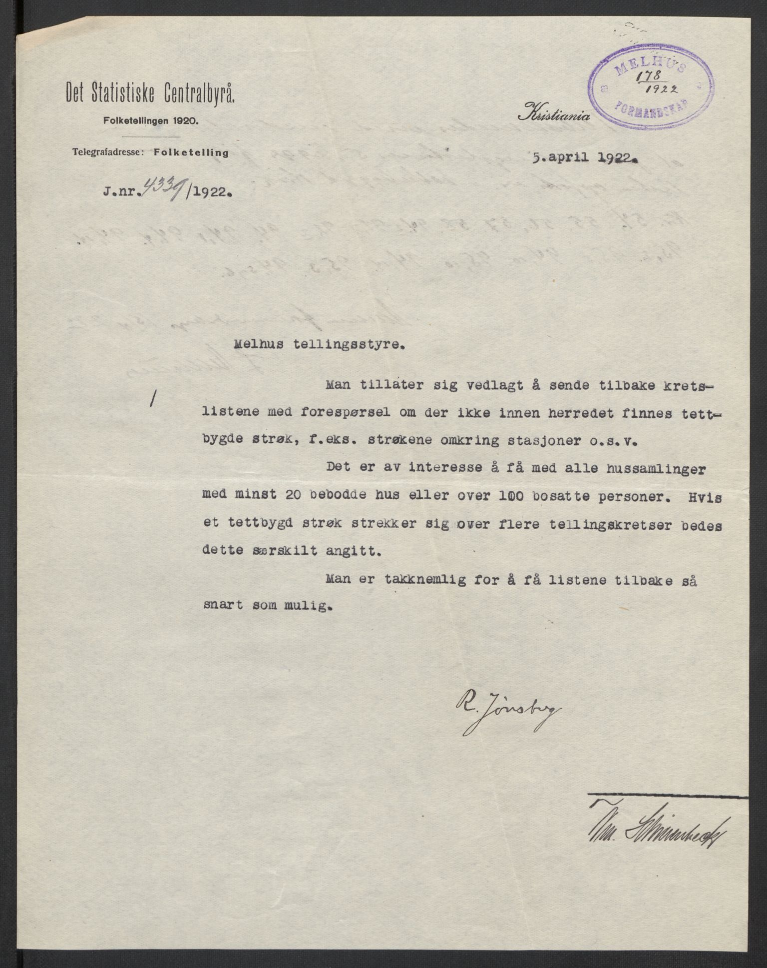 SAT, 1920 census for Melhus, 1920, p. 3