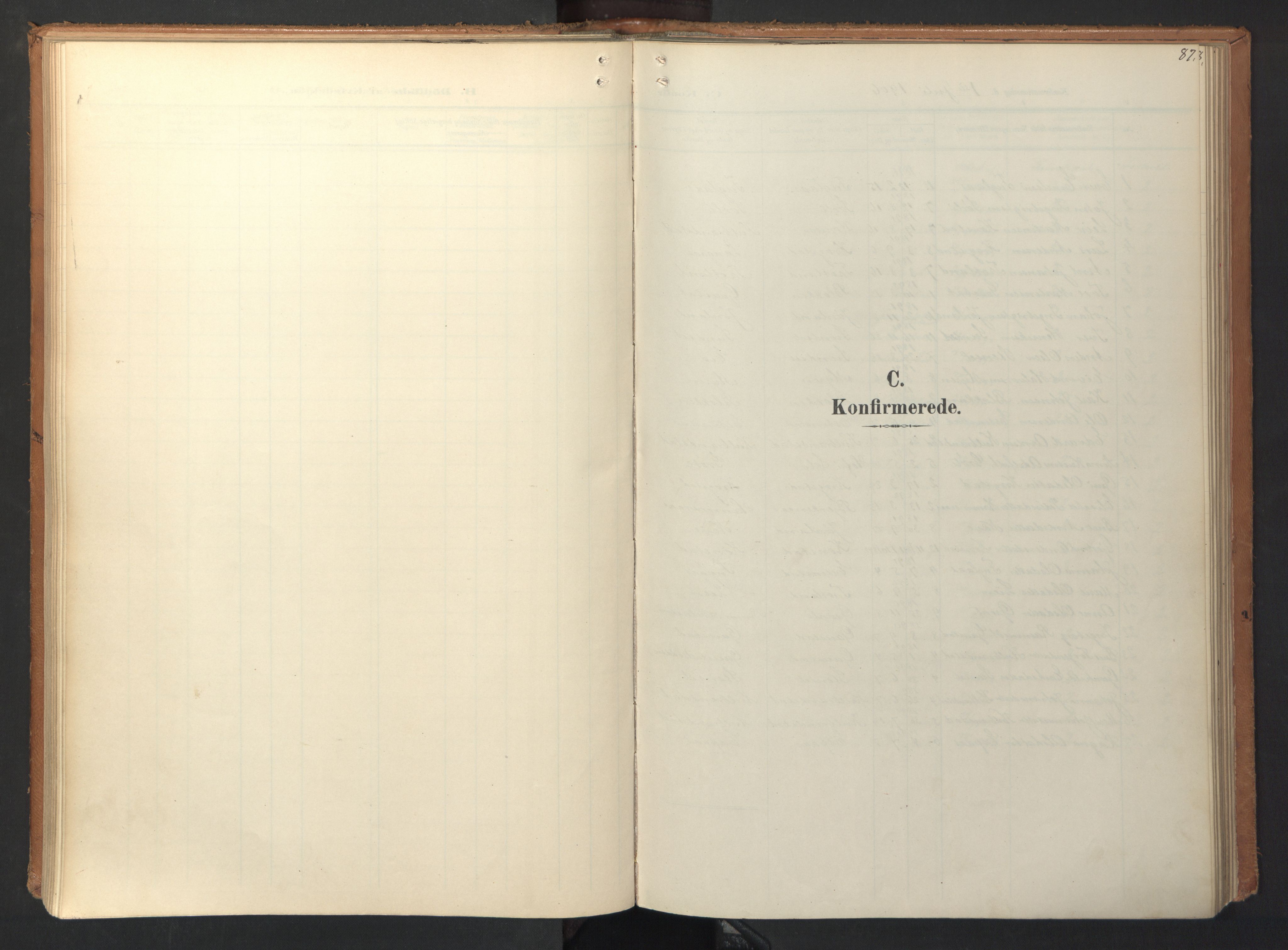Ministerialprotokoller, klokkerbøker og fødselsregistre - Sør-Trøndelag, SAT/A-1456/694/L1128: Parish register (official) no. 694A02, 1906-1931, p. 87