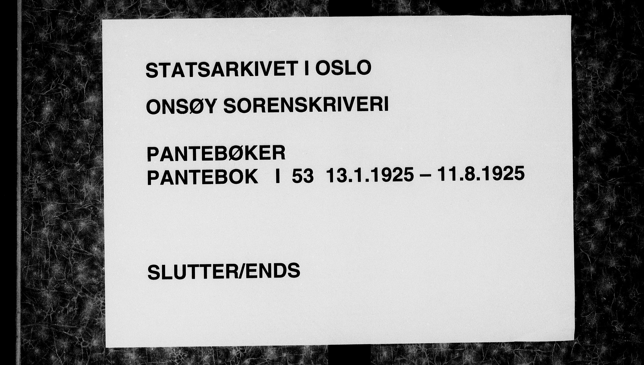 Onsøy sorenskriveri, SAO/A-10474/G/Ga/Gaa/L0053: Mortgage book no. I 53, 1925-1925