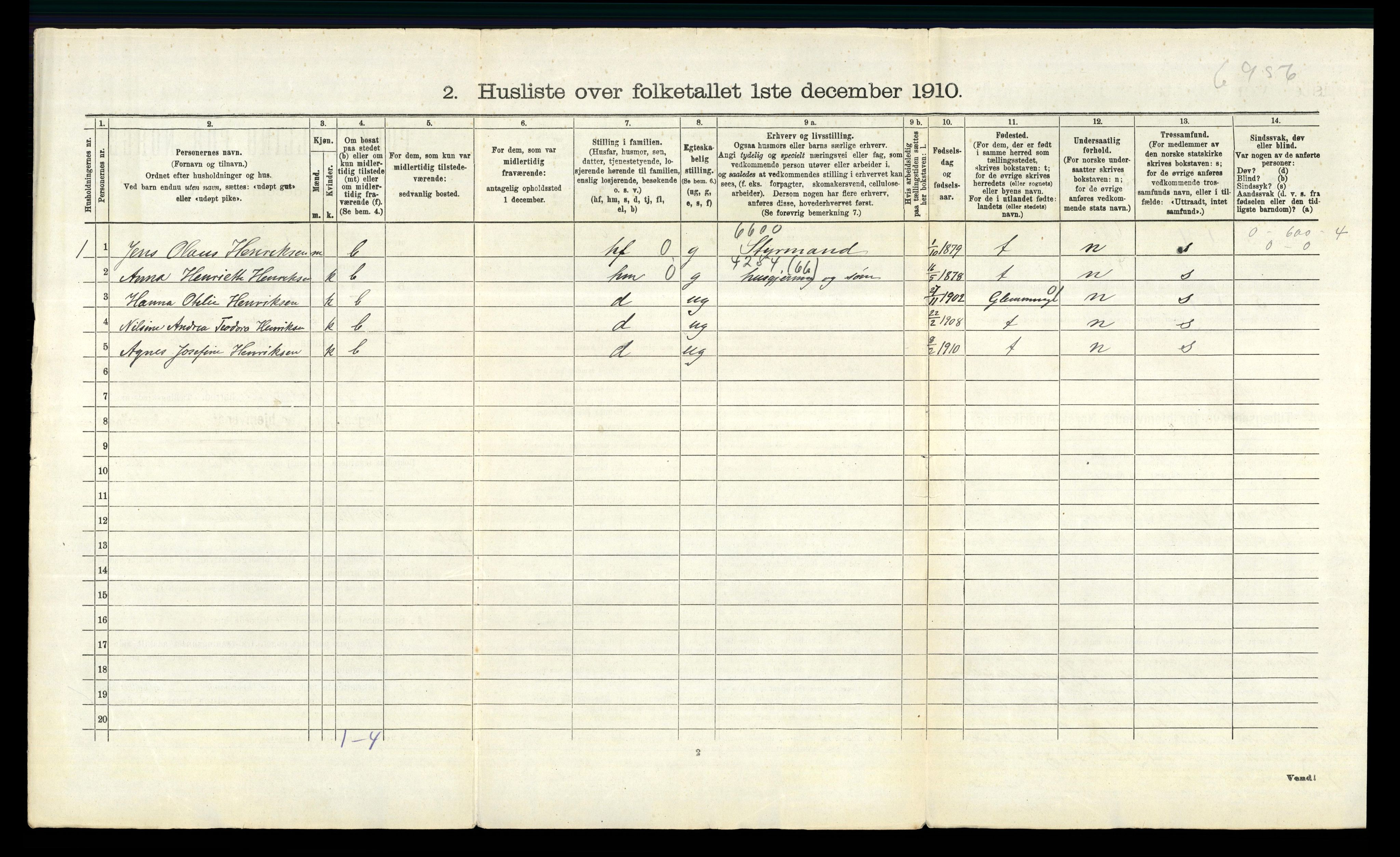 RA, 1910 census for Hvaler, 1910, p. 677