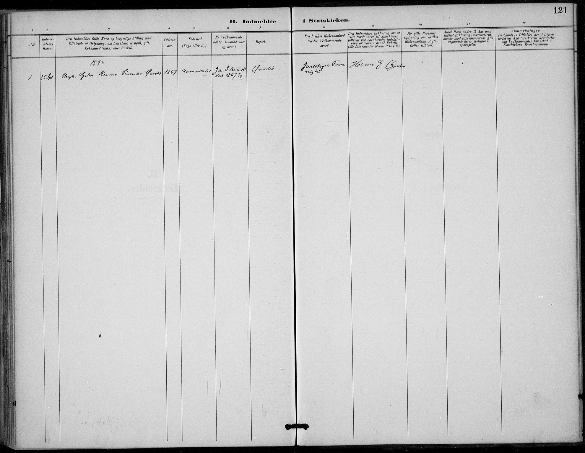 Seljord kirkebøker, SAKO/A-20/F/Fc/L0002: Parish register (official) no. III 2, 1887-1920, p. 121