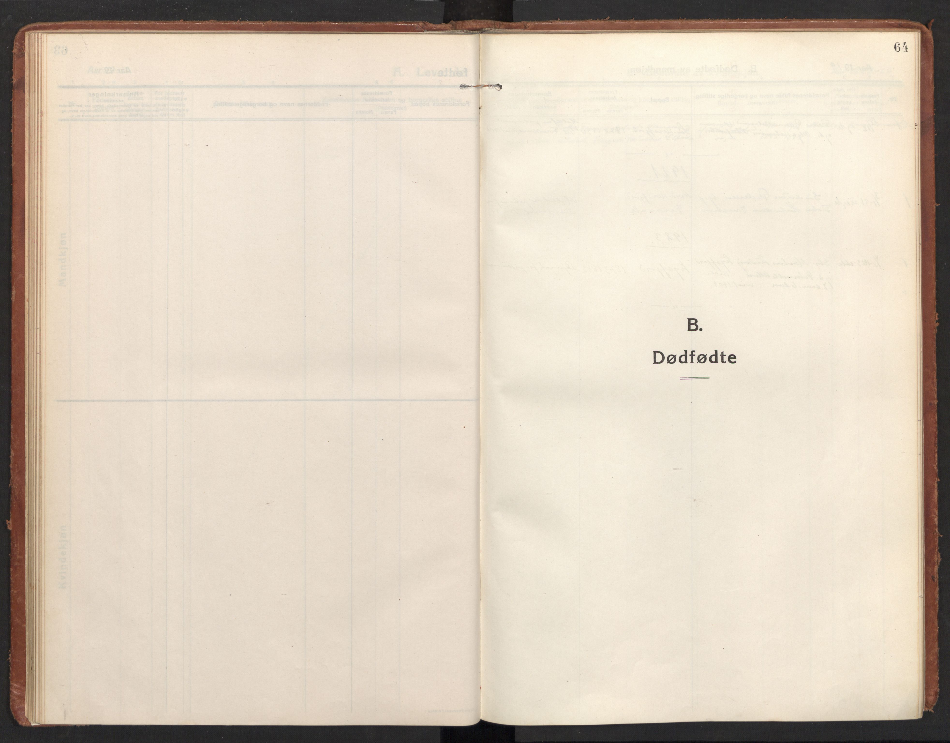Ministerialprotokoller, klokkerbøker og fødselsregistre - Nordland, SAT/A-1459/811/L0168: Parish register (official) no. 811A05, 1914-1932, p. 64