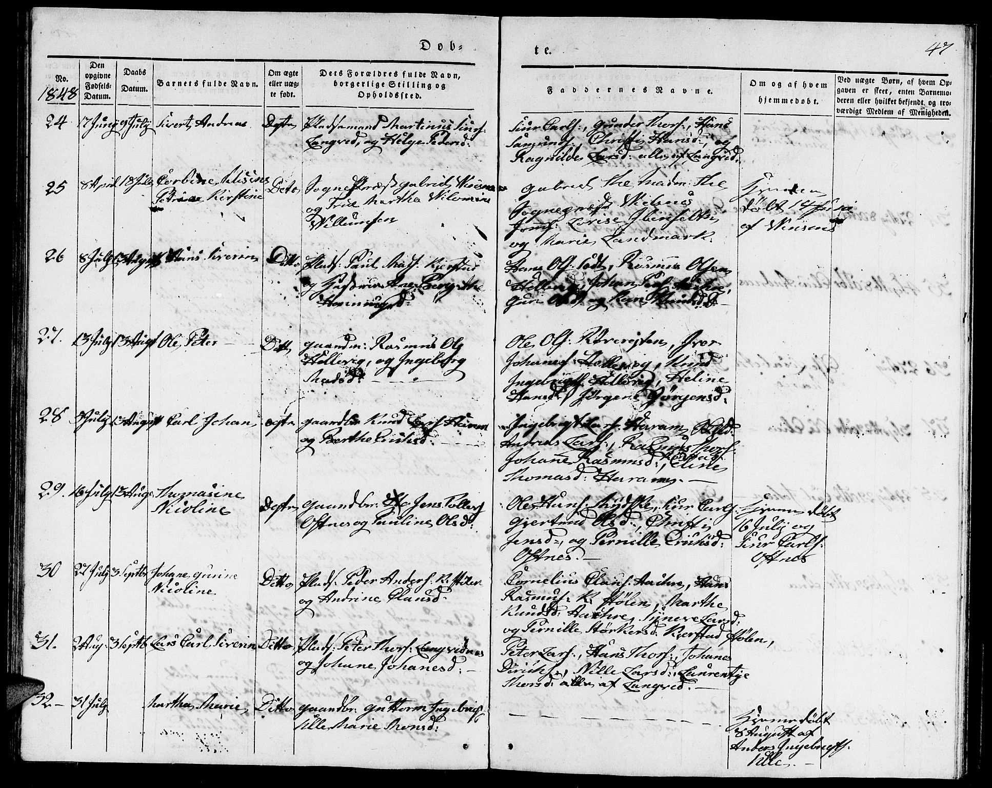 Ministerialprotokoller, klokkerbøker og fødselsregistre - Møre og Romsdal, AV/SAT-A-1454/536/L0507: Parish register (copy) no. 536C02, 1839-1859, p. 47