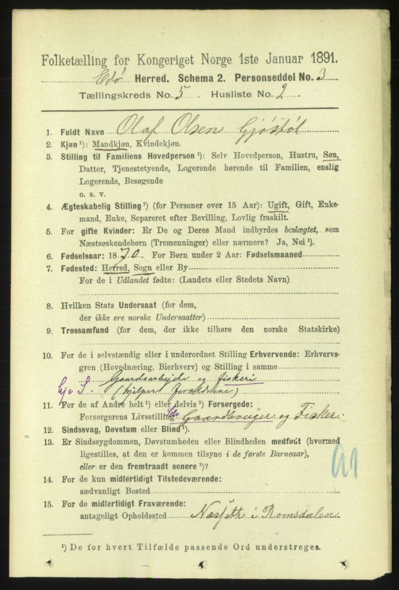 RA, 1891 census for 1573 Edøy, 1891, p. 1206