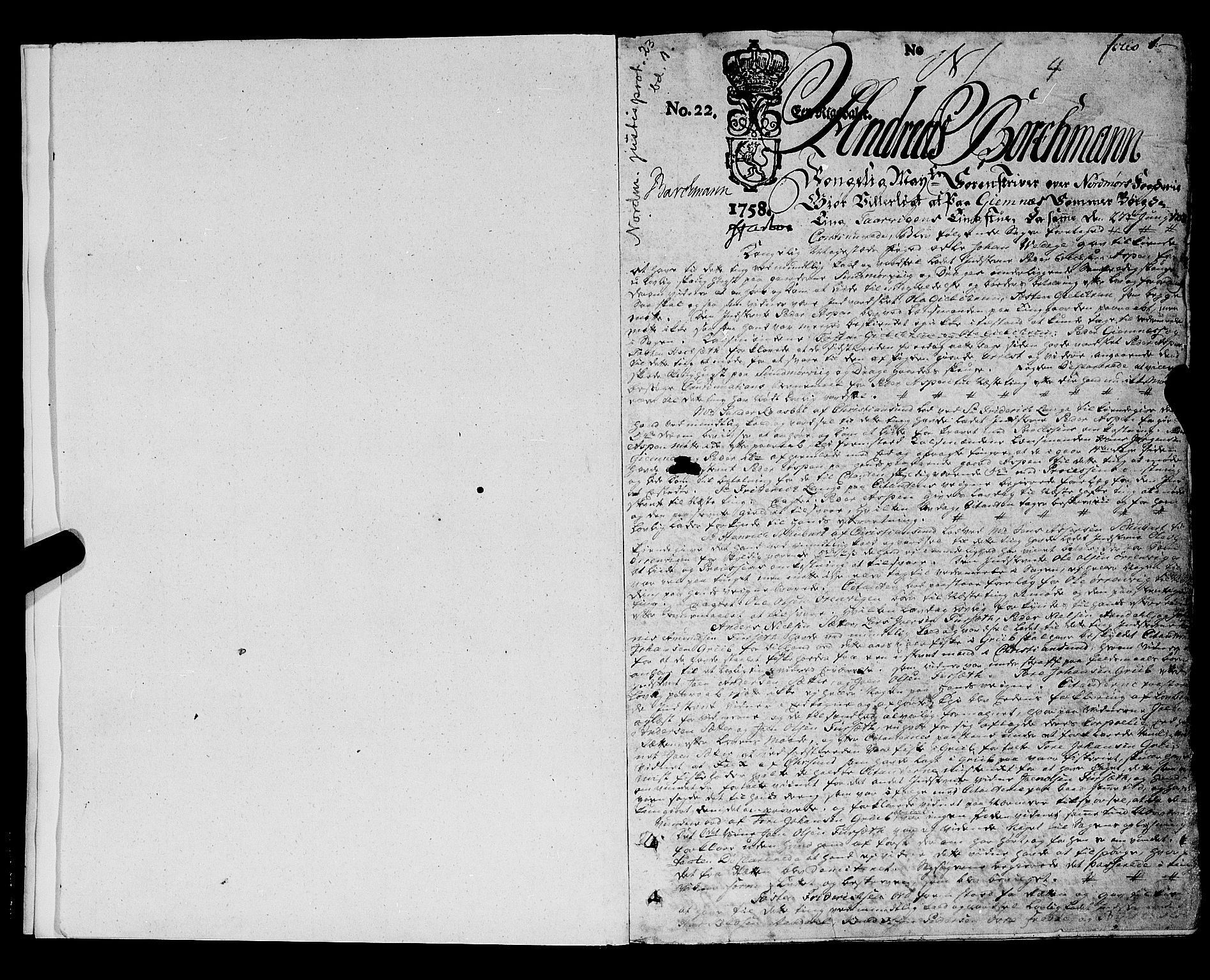 Nordmøre sorenskriveri, SAT/A-4132/1/1/1A/L0024: Tingbok nr. 23a, 1758-1766, p. 1