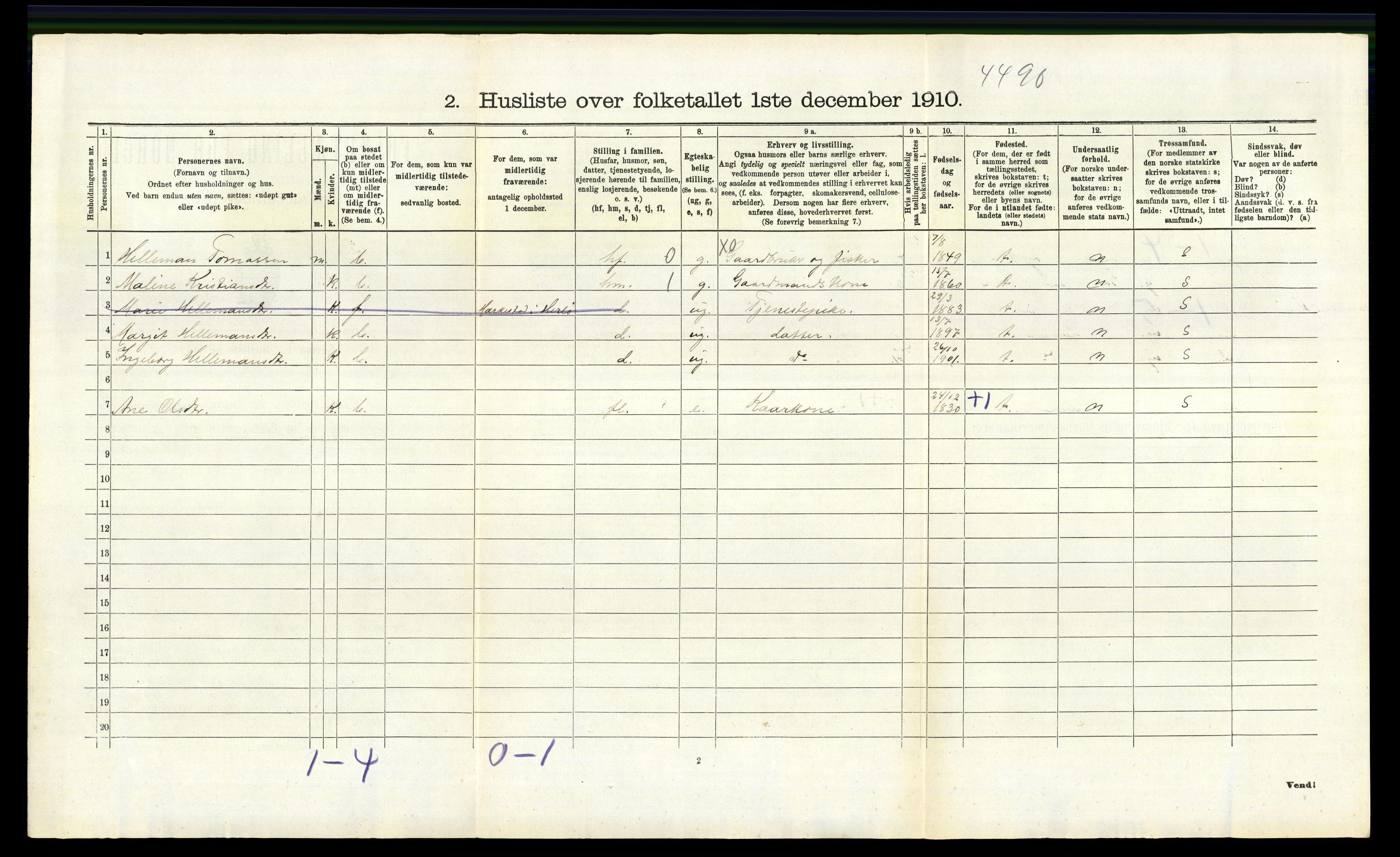 RA, 1910 census for Manger, 1910, p. 1012