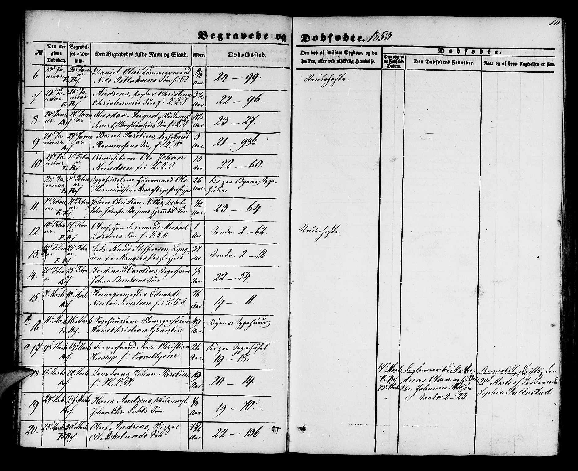 Korskirken sokneprestembete, AV/SAB-A-76101/H/Hab: Parish register (copy) no. E 2, 1851-1871, p. 10